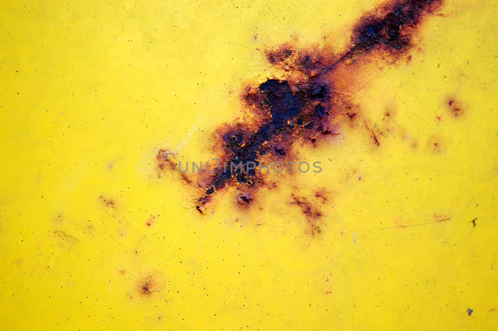 Rusty yellow metal texture. Abstract industrial background.