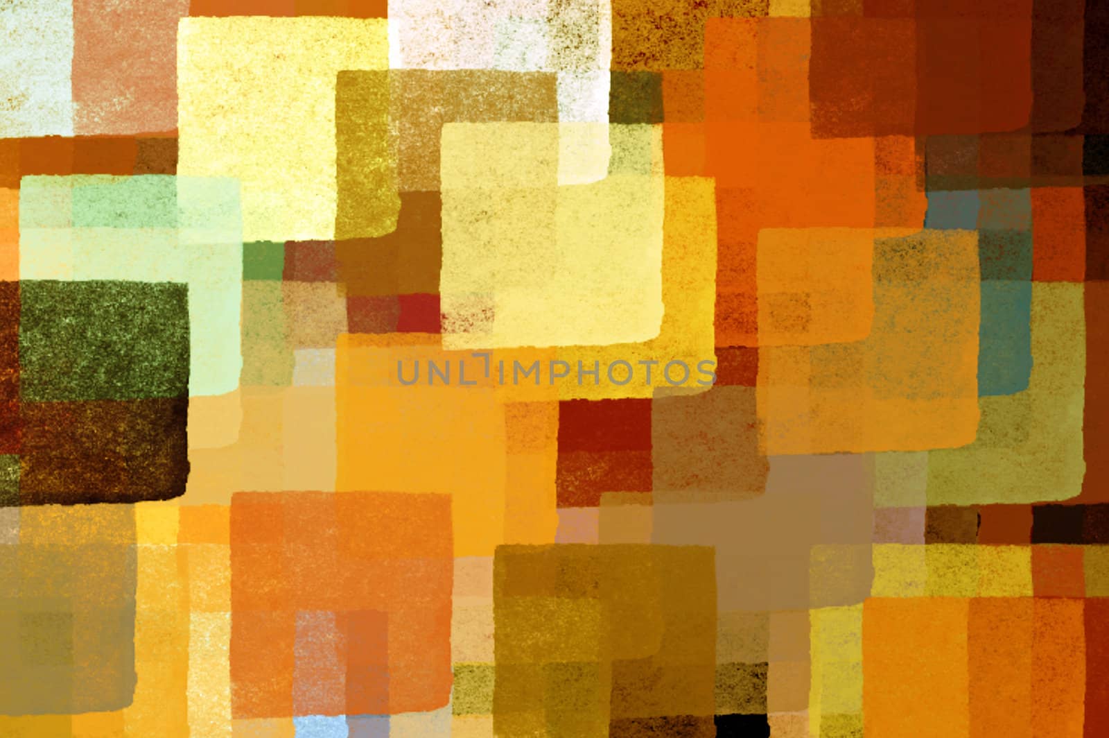 Colorful abstract squares illustration. Brush paint background pattern.