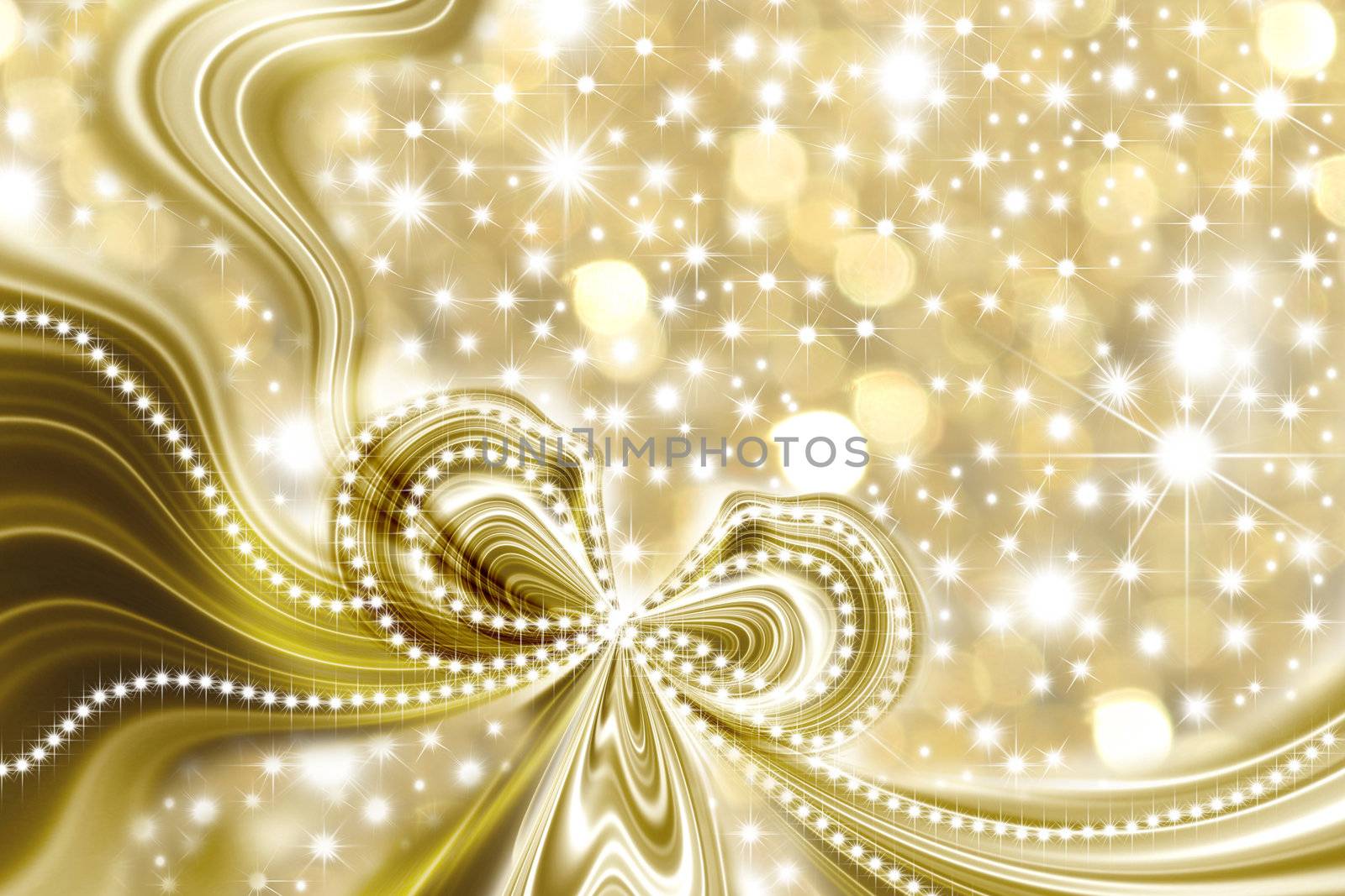Christmas card, gold and stars by Carche