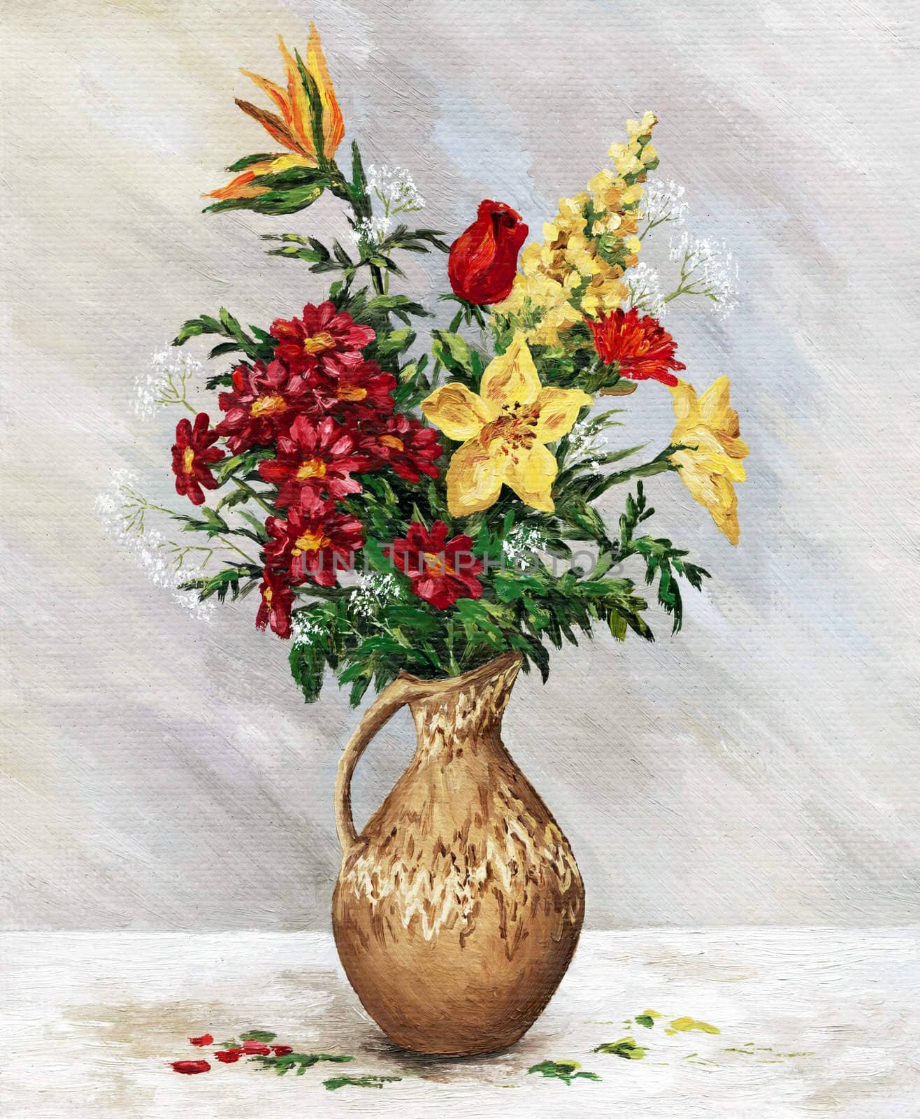 Bouquet in jug by alexcoolok