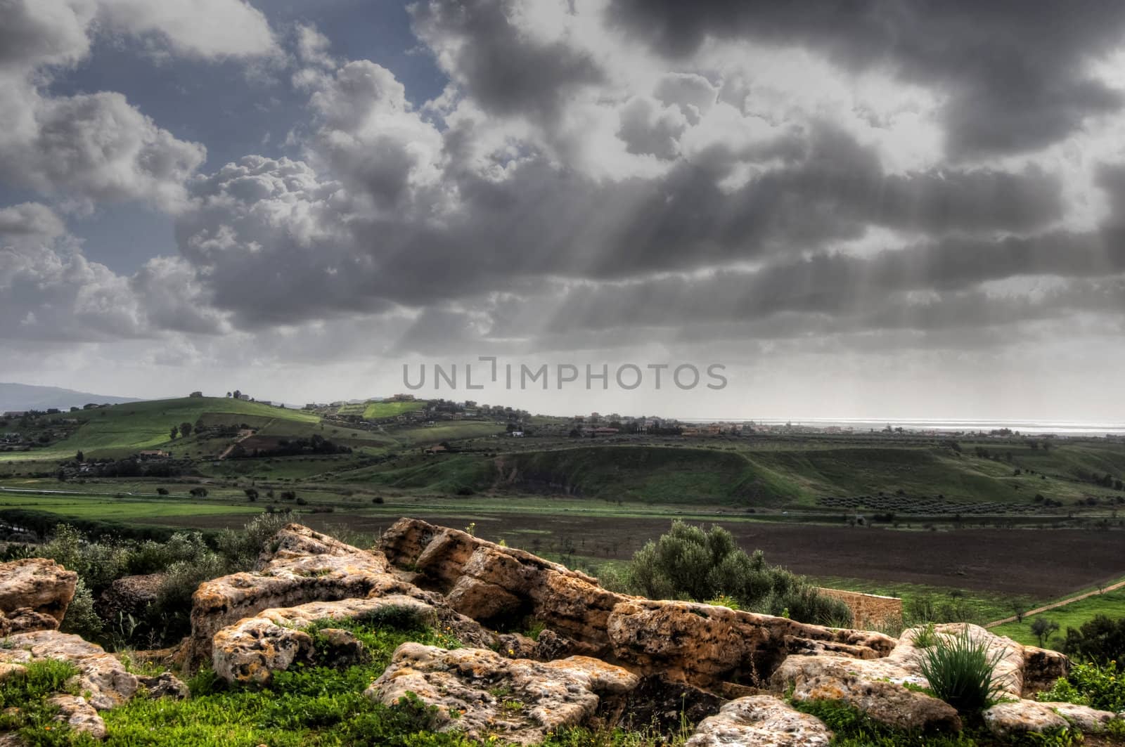 High Dynamic Range image of the valley of the temples in Sycilia