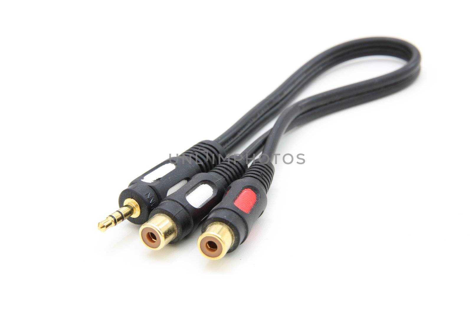 Audio cable isolated on white