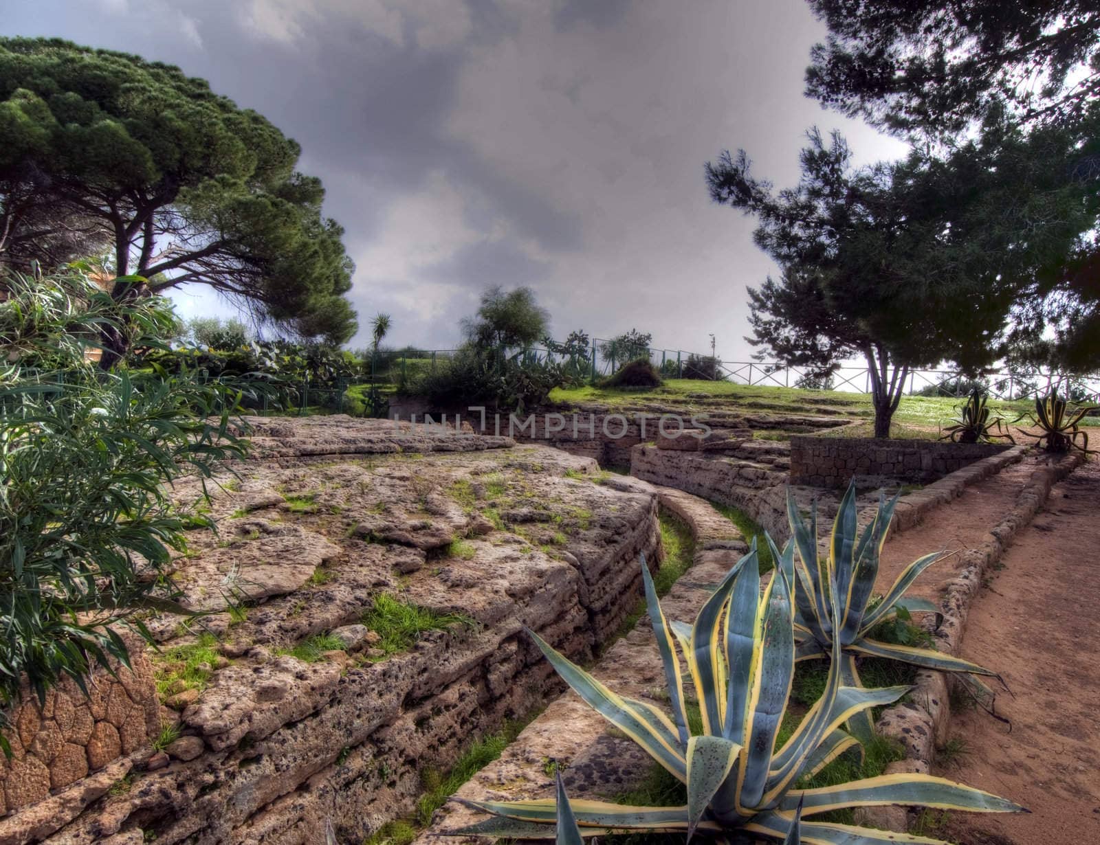 High Dynamic Range image of the valley of the temples in Sycilia