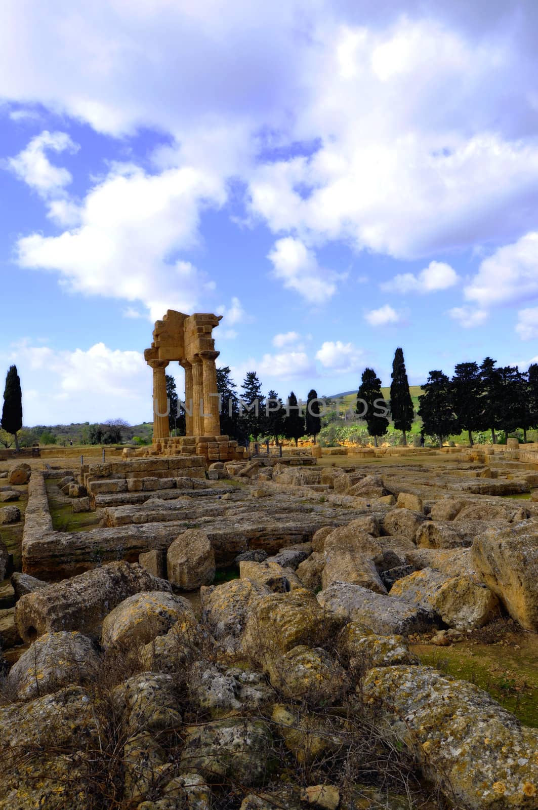 High Dynamic Range image of the valley of the temples in Sycilia