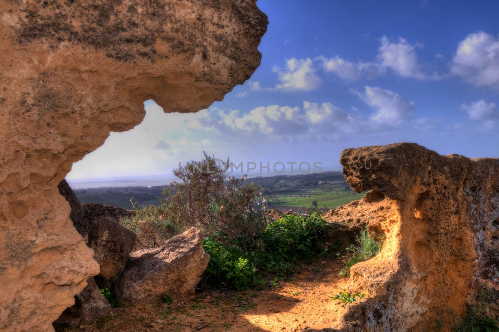 Dynamic Range image hight of the valley of the temples in Sycilia