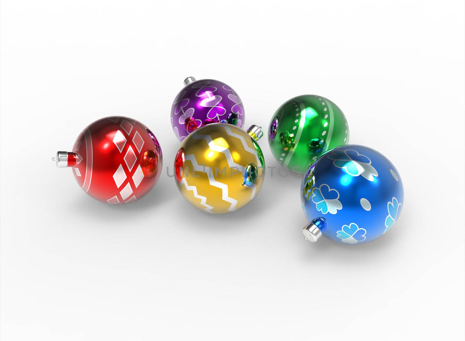 Christmas colorful baubles pack with different pattern by vermicule