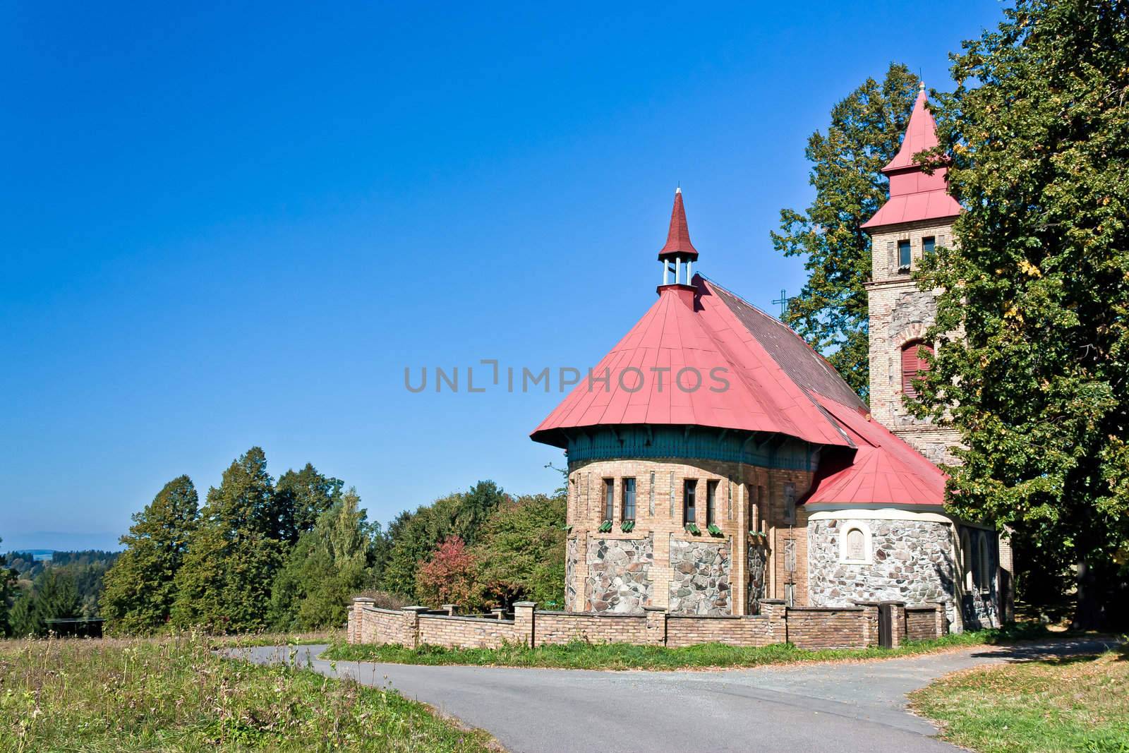 Small church in a hamlet of northeast of Bohemia - Czech Republic