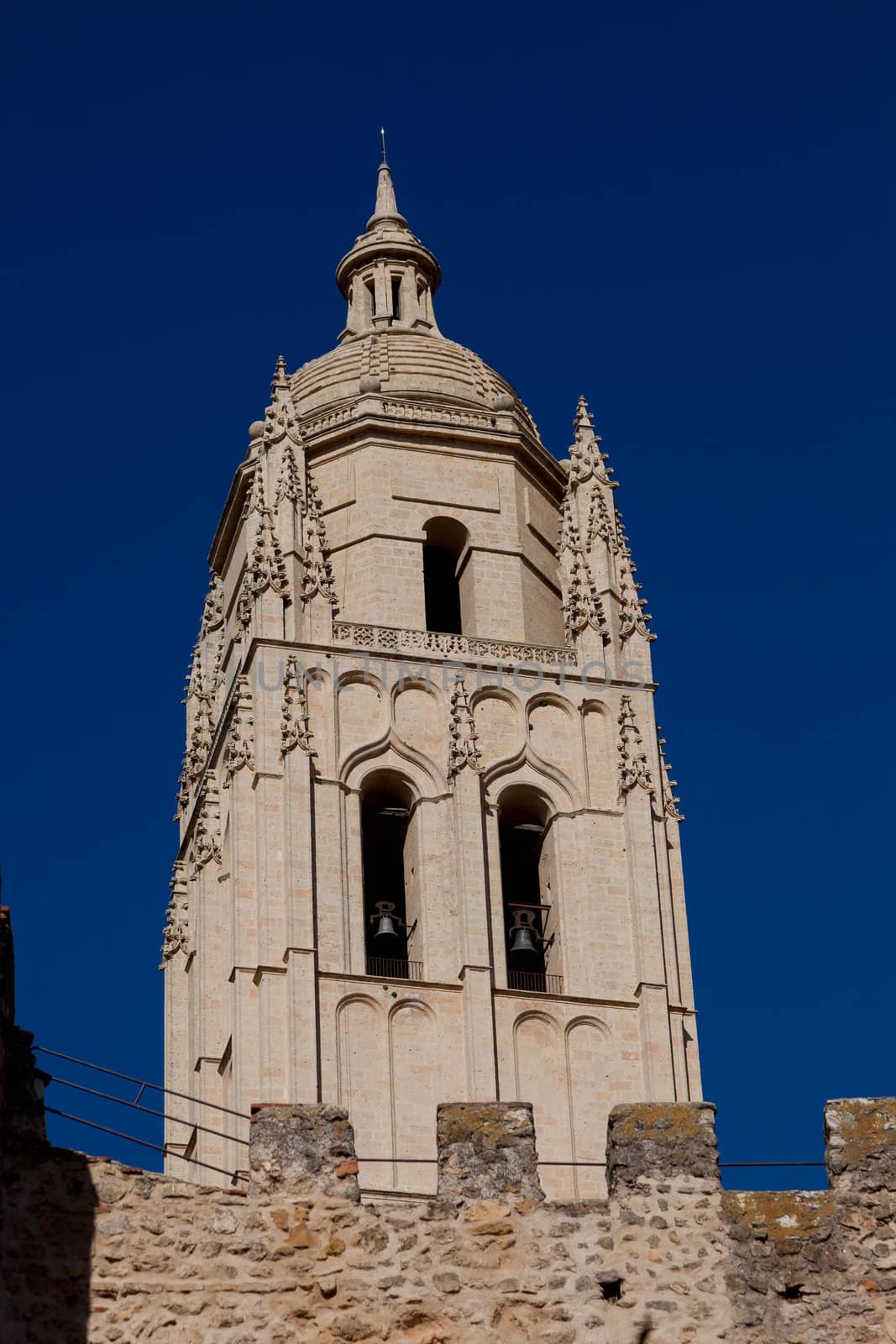 Fantastic cathedral of Gothic style of Segovia's city