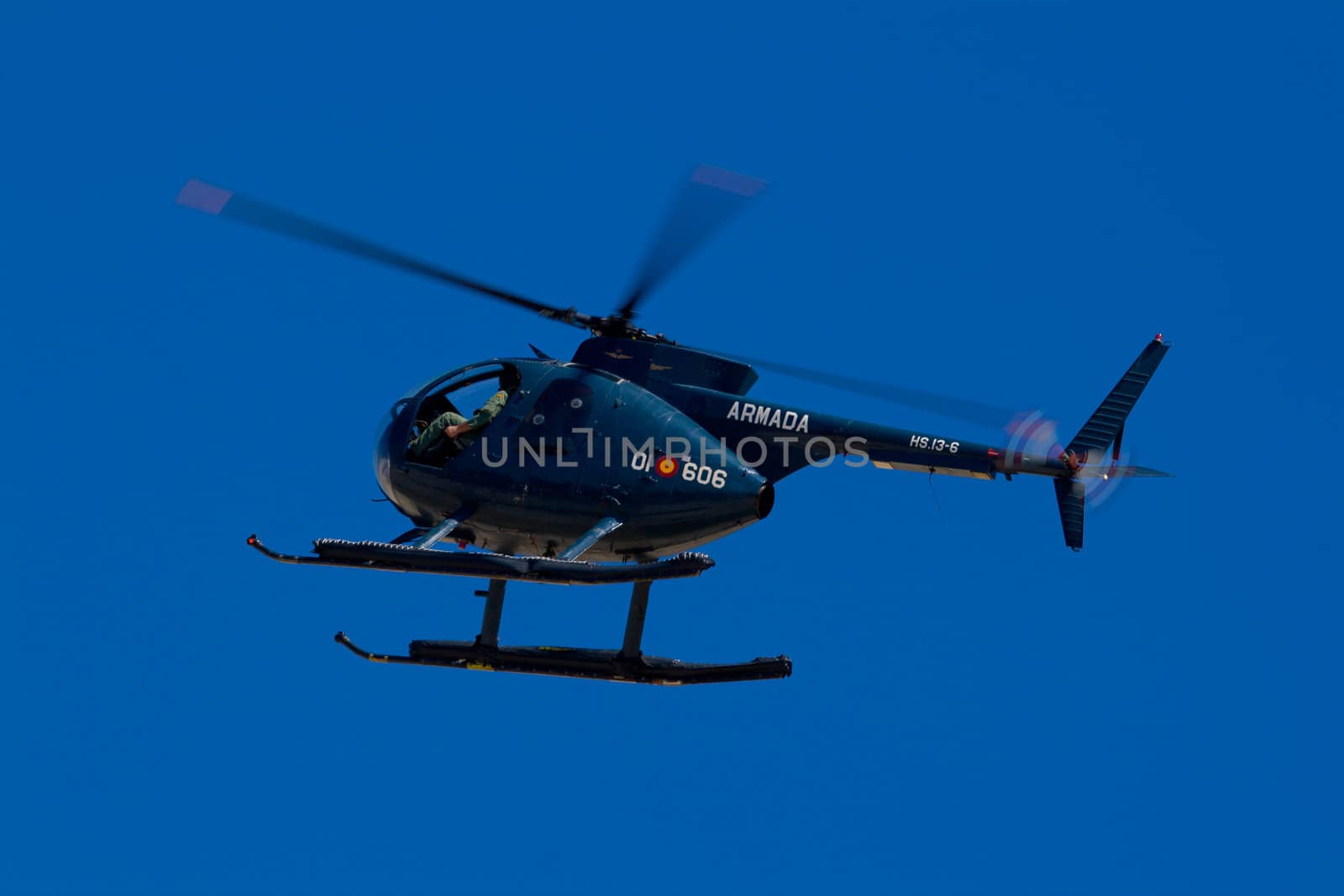 Little military helicopter of advanced training and attack
