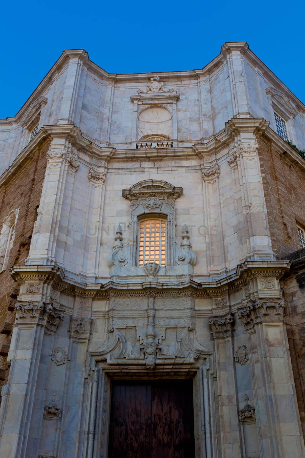 Wonderful cathedral of neoclassical style of ancient city of Cadiz