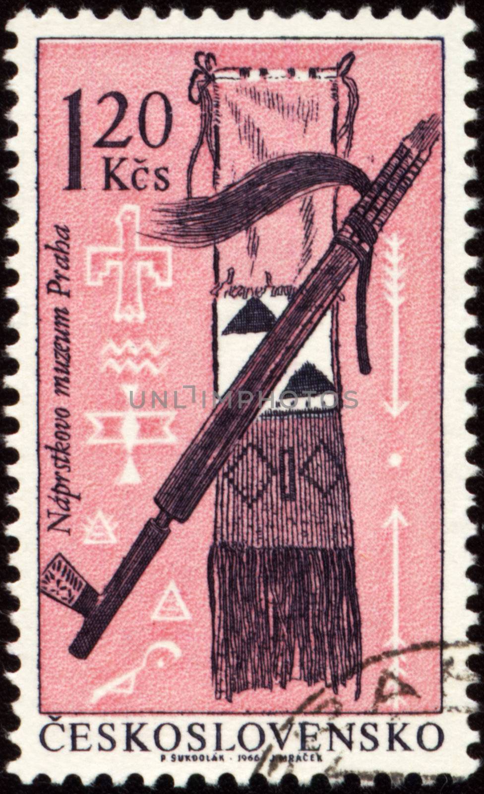 CZECHOSLOVAKIA - CIRCA 1966: stamp printed in Czechoslovakia, shows native American indian craftsmanship, circa 1966