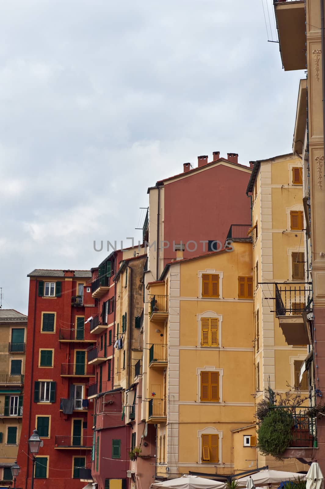 a glimpse of the picturesque old village in Italy in winter