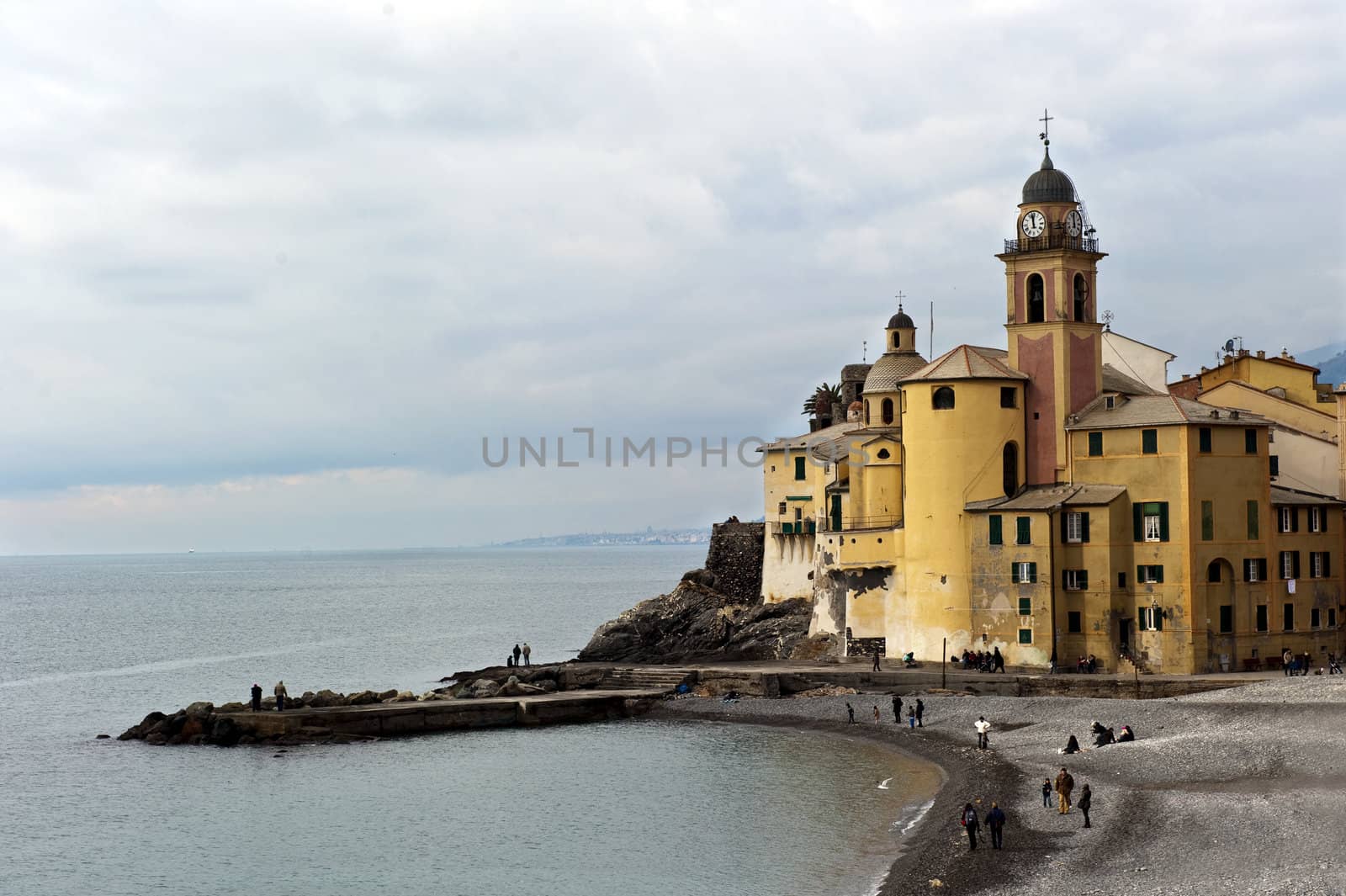 a glimpse of the picturesque old village in Italy in winter