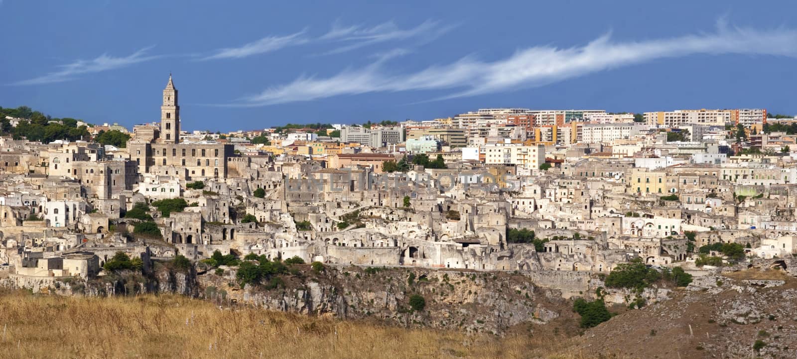 Overview of the beautiful town of Matera in Italy