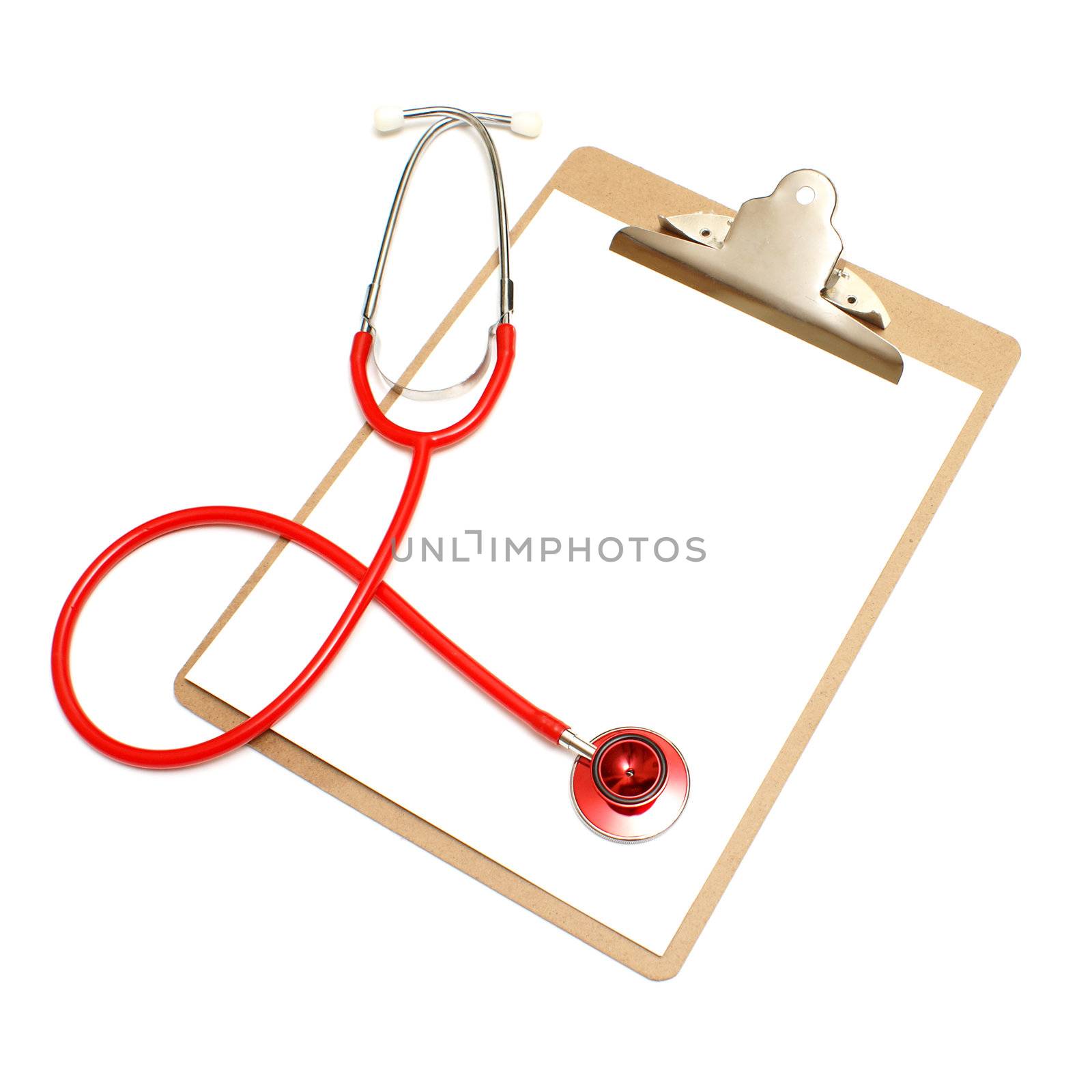 A medical clipboard with a blank page for your copy.