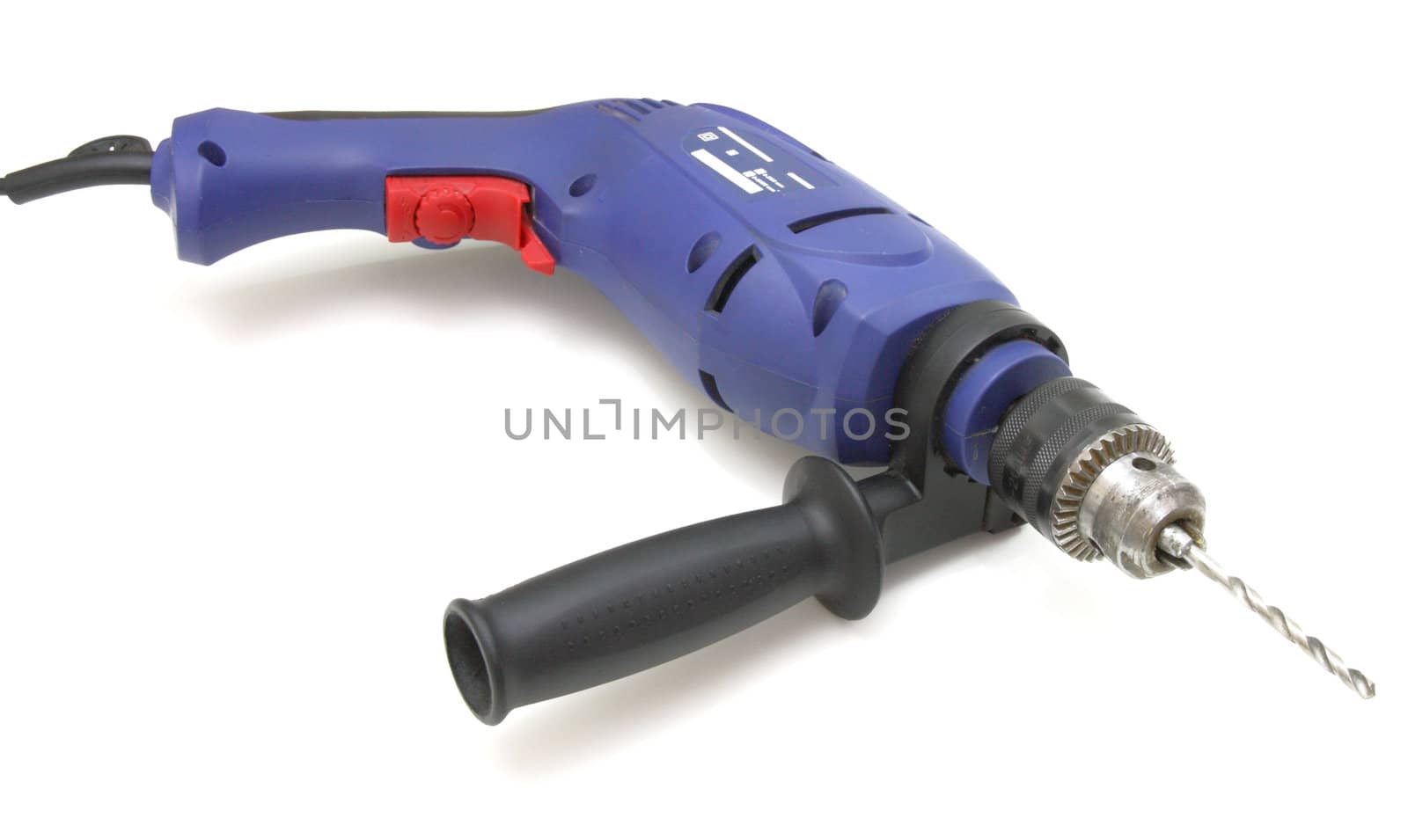 the electric drill on white background with clipping path