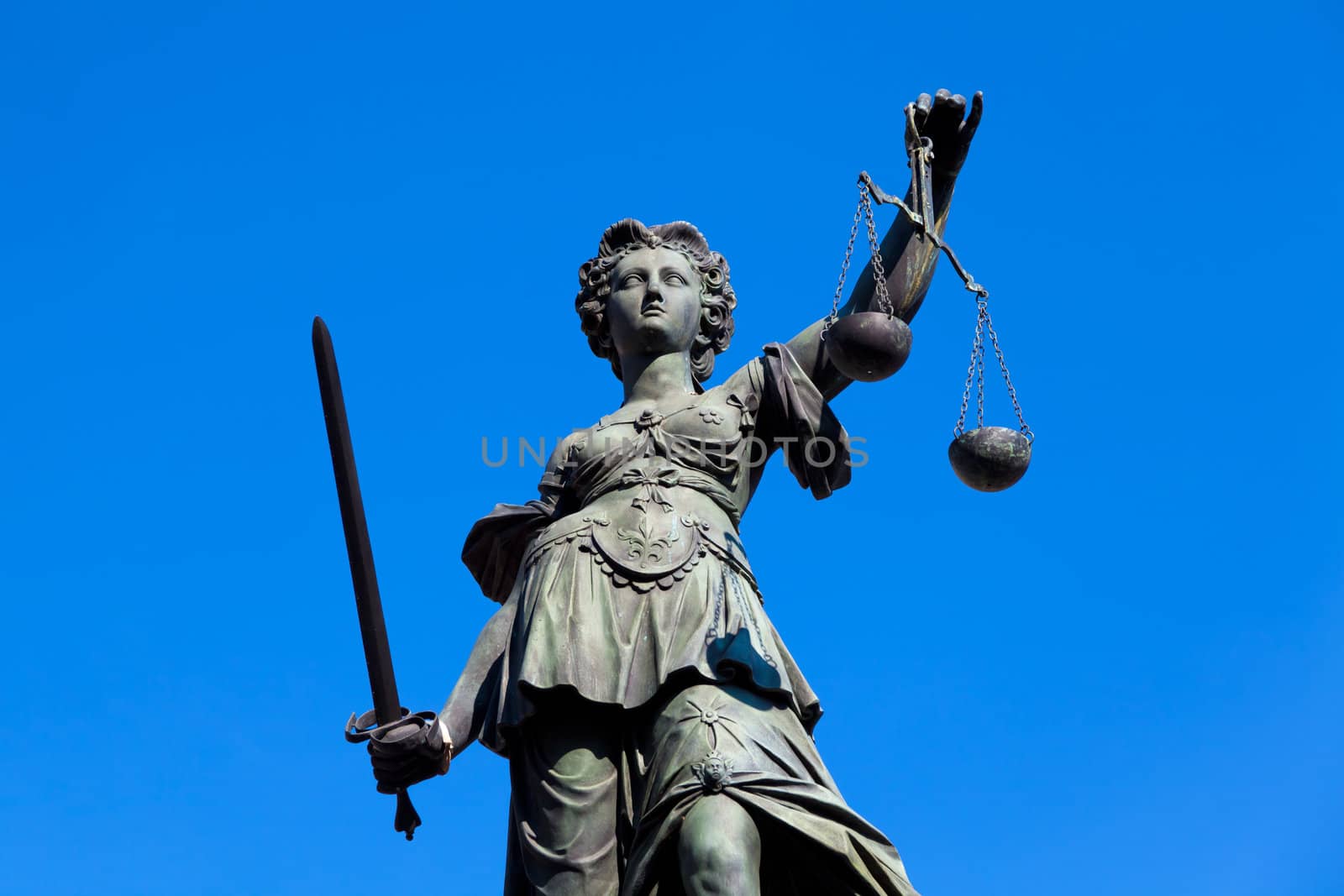 Statue of Lady Justice in Frankfurt, Germany.