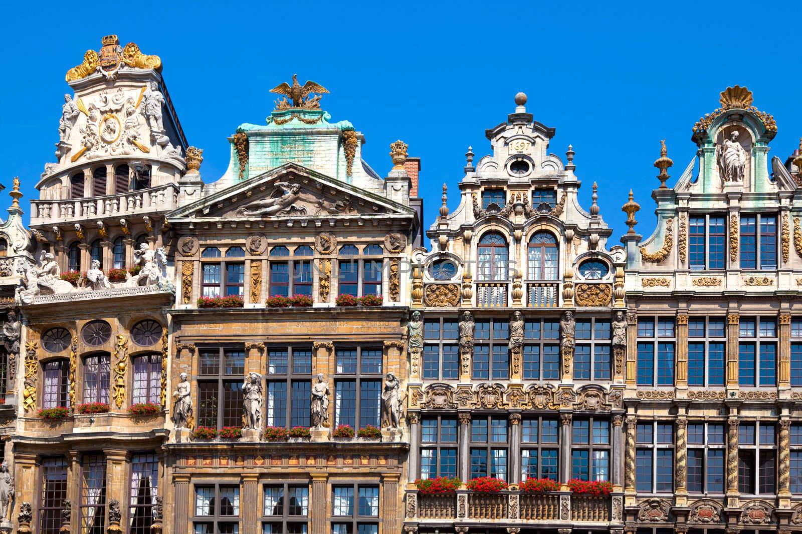 Guildhalls on the Grand Place, Brussels, Belgium.