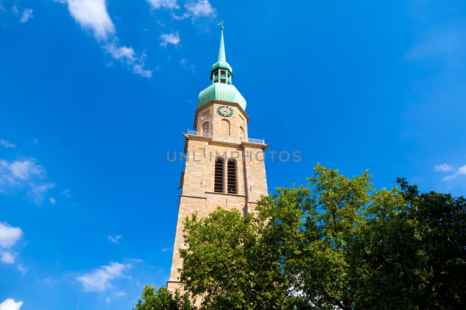 The tower of the protestant Reinoldikirche - the oldest extant church in Dortmund, Germany.