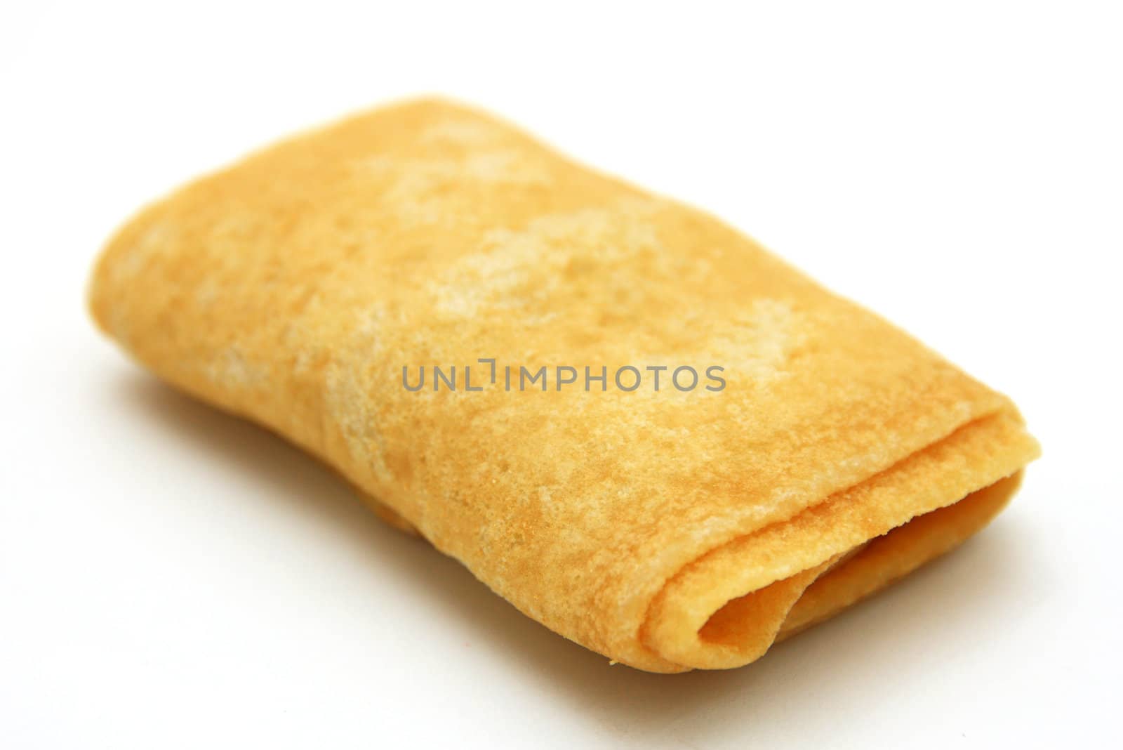 fried pancakes stuffed isolated on the plate on white background