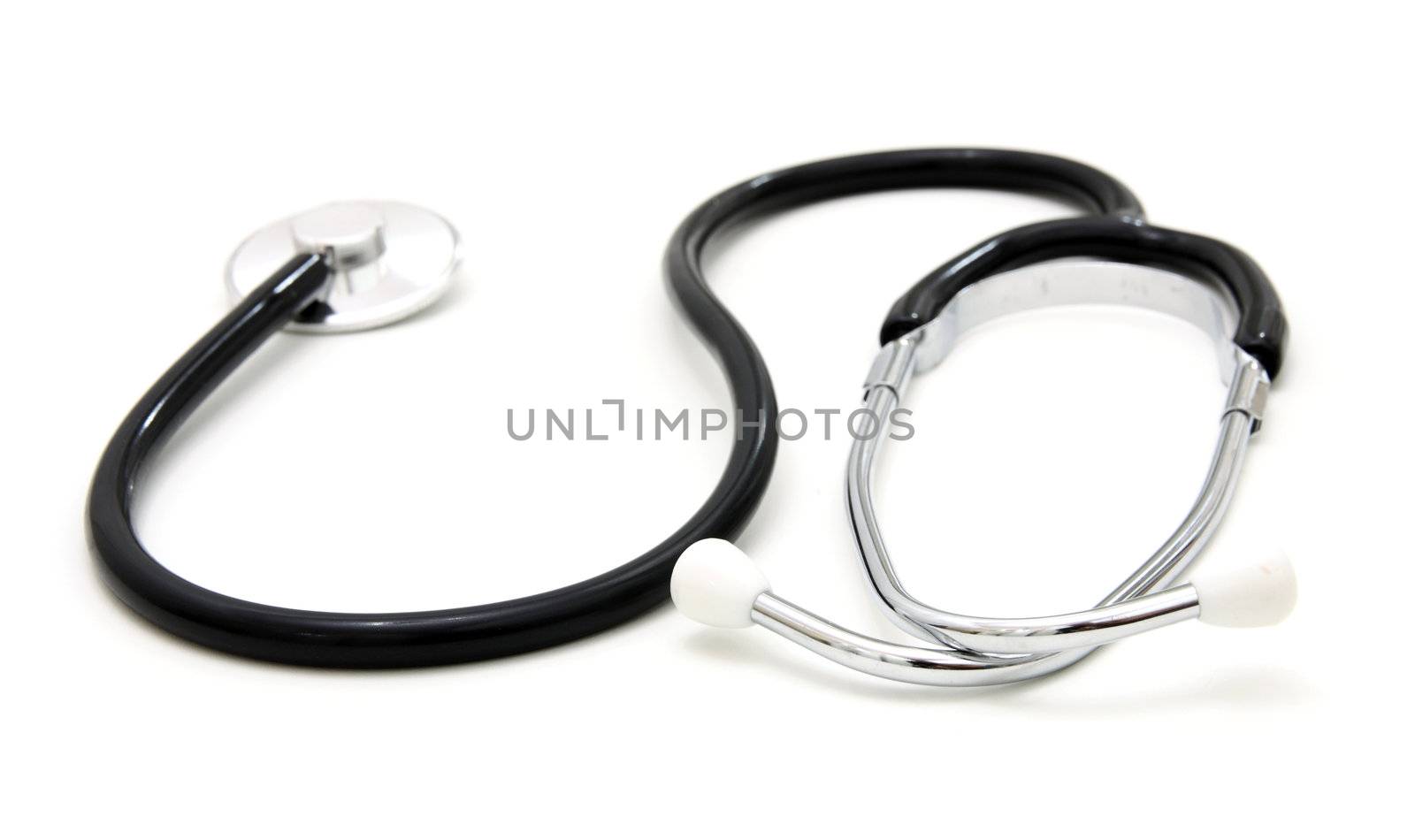 sthetoscope isolated over a white background. Medical instrument for auscultation