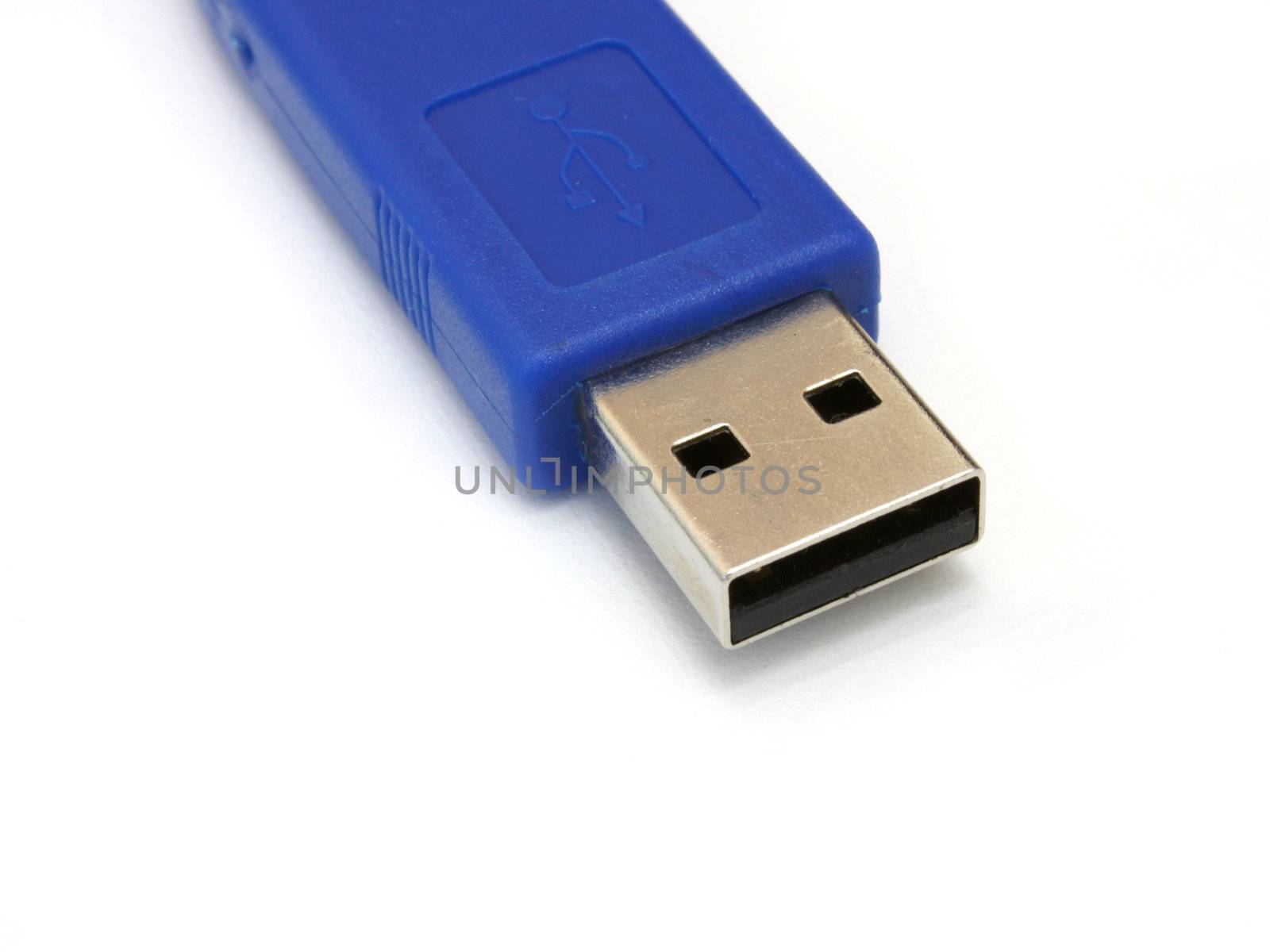 Computer usb cable isolated data on white background