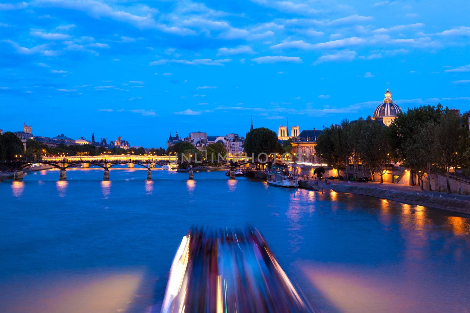Parisian landmarks on the Seine