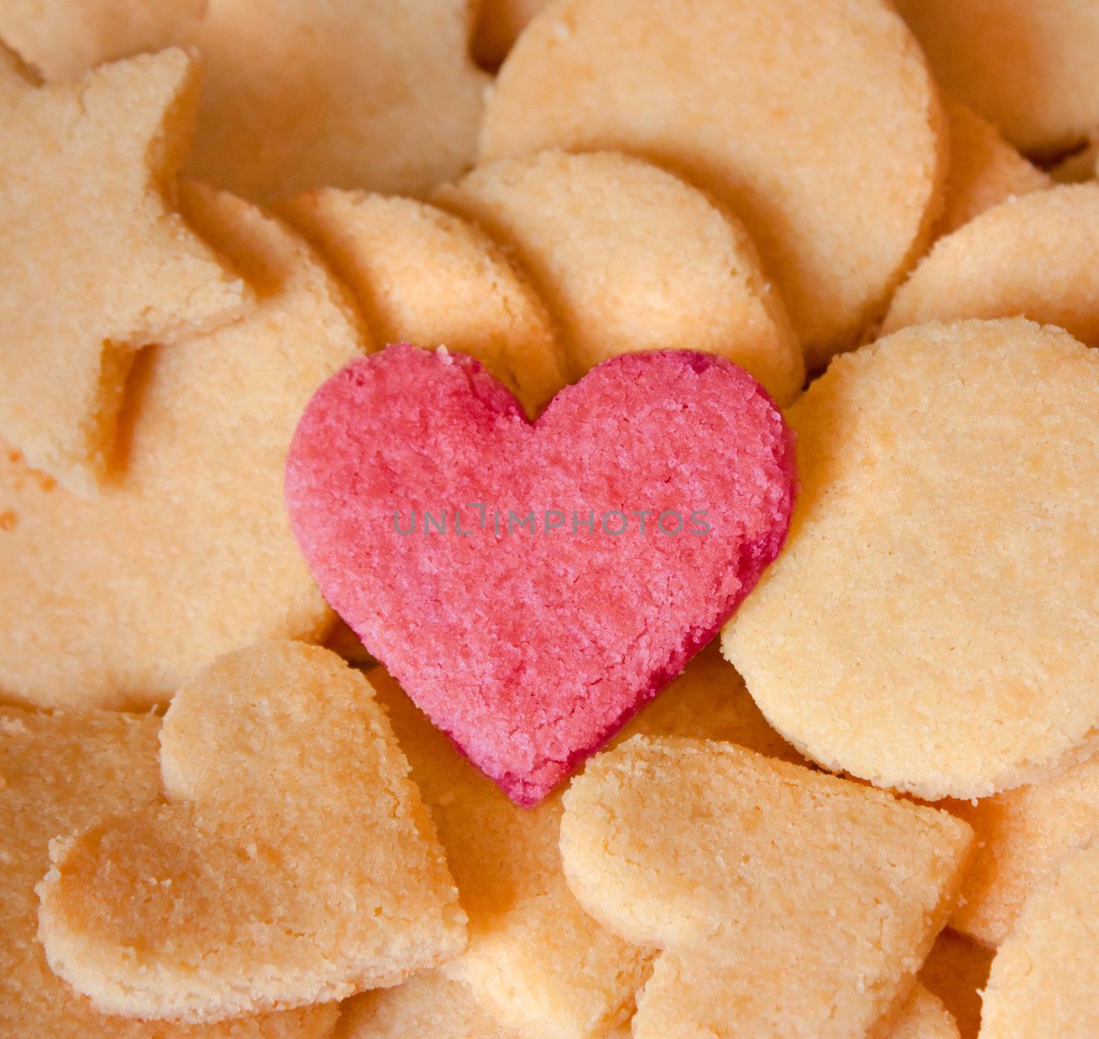 Almond Cookies with heart for live, lovers