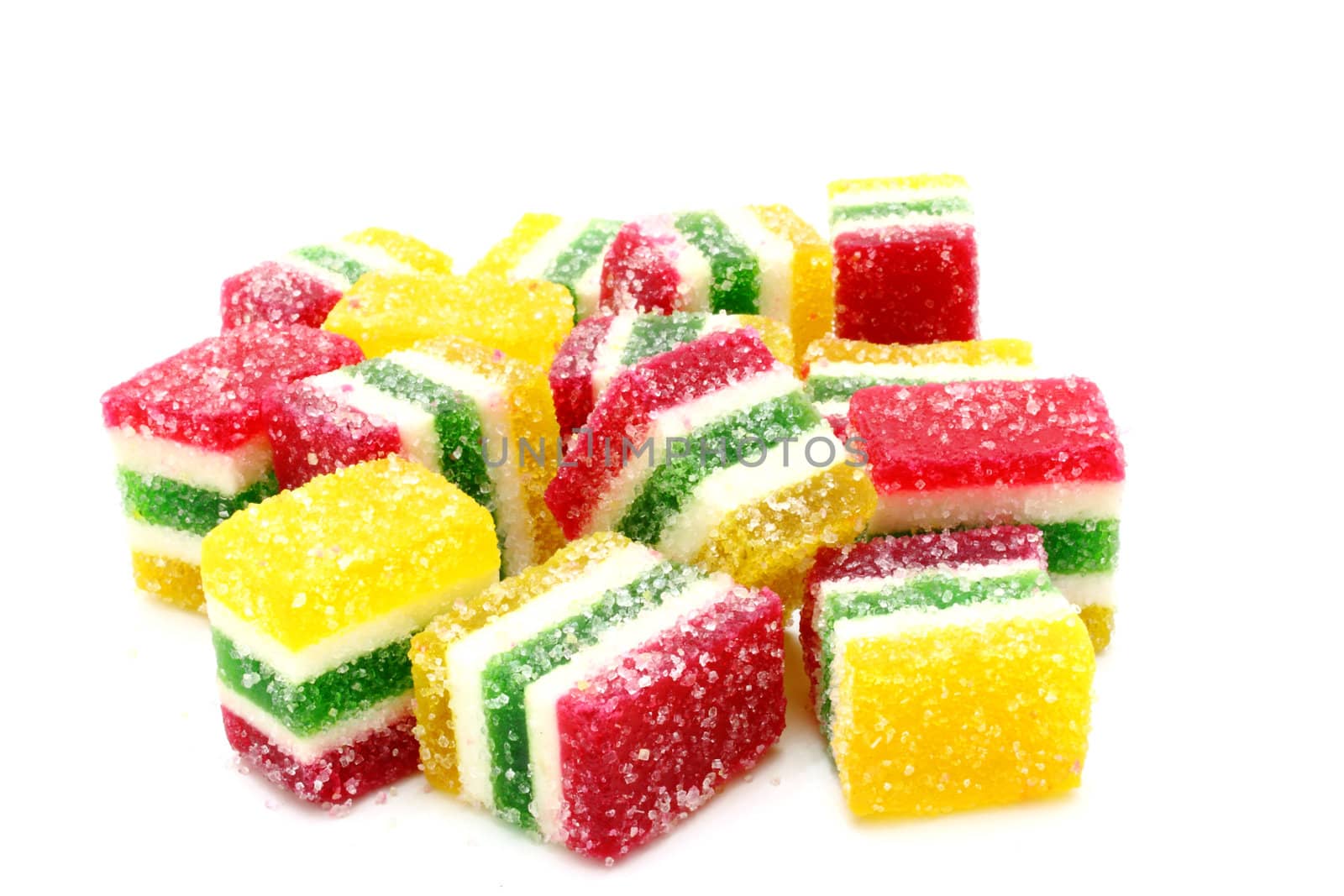 Multi-coloured fruit candy, fruit jelly