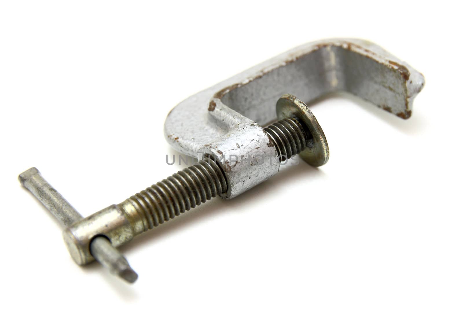 Gray C-Clamp isolated on white background