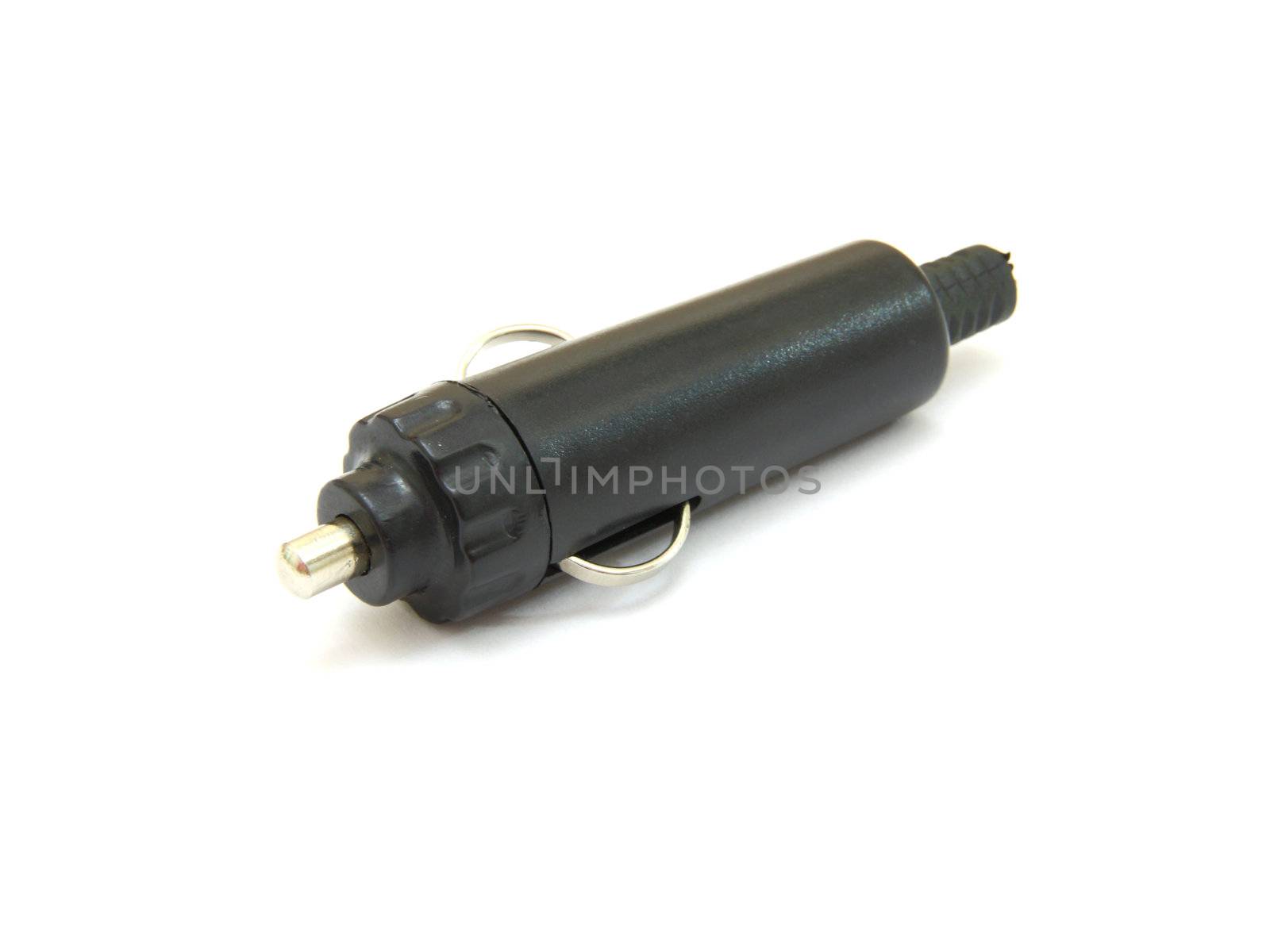 A car charger plug, isolated on white