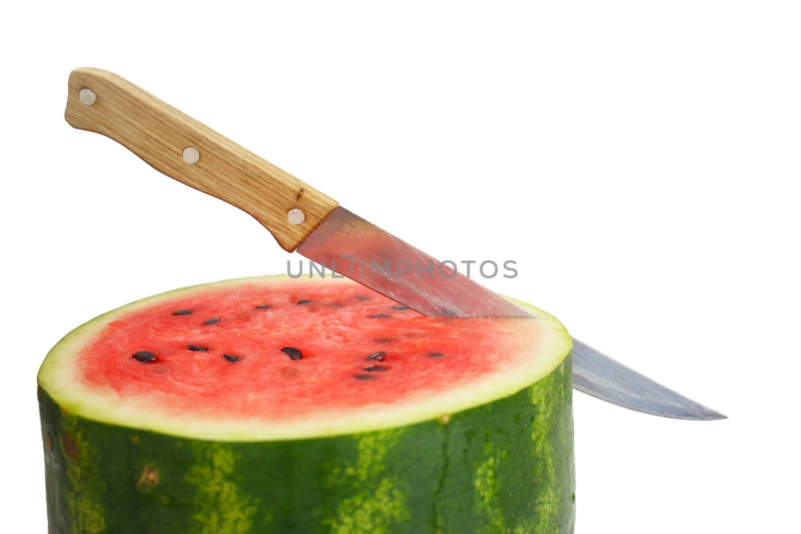 Sweet sliced watermelon with dry stem cut food