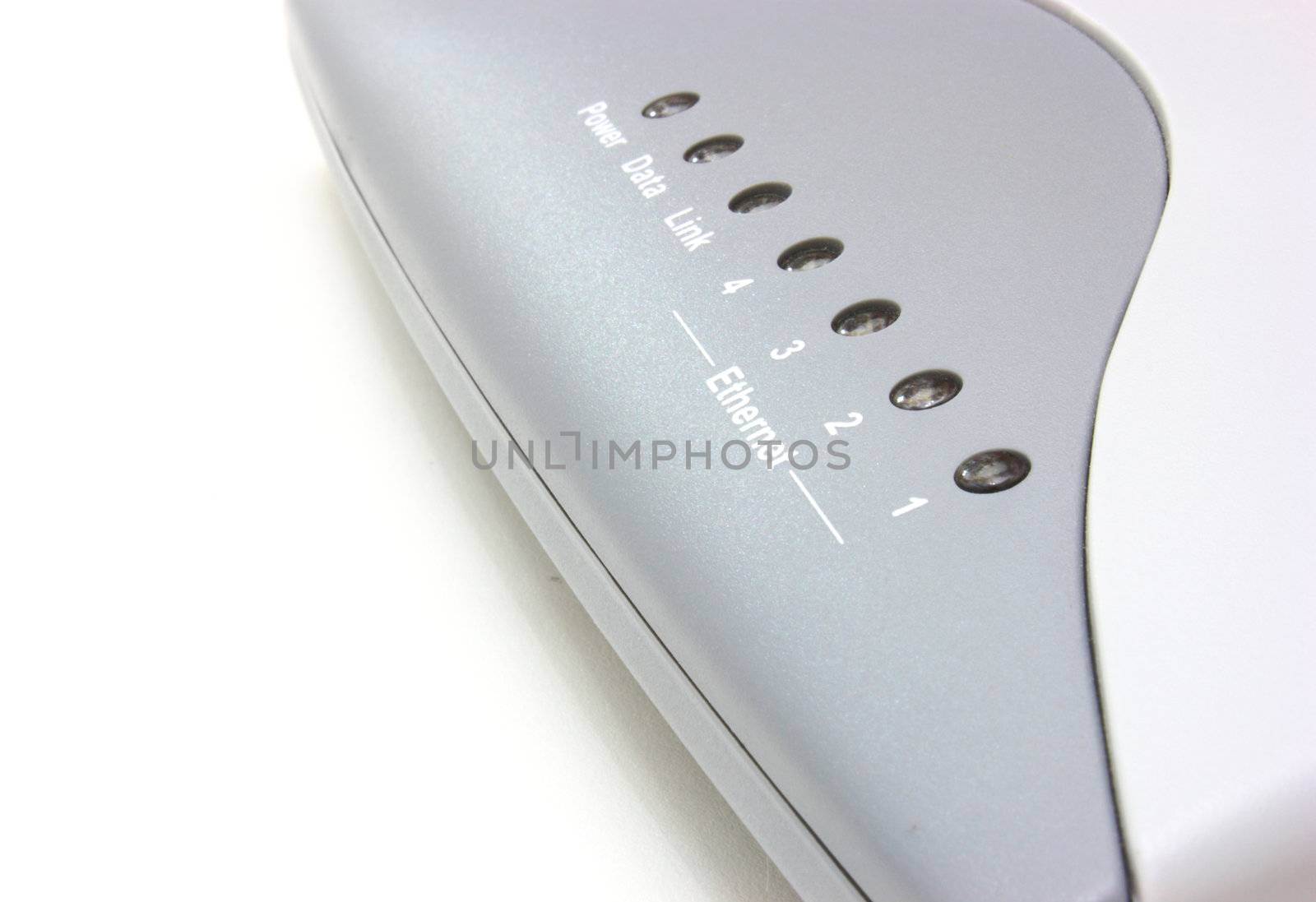 Modem. Close-up. Isolated on a white background.