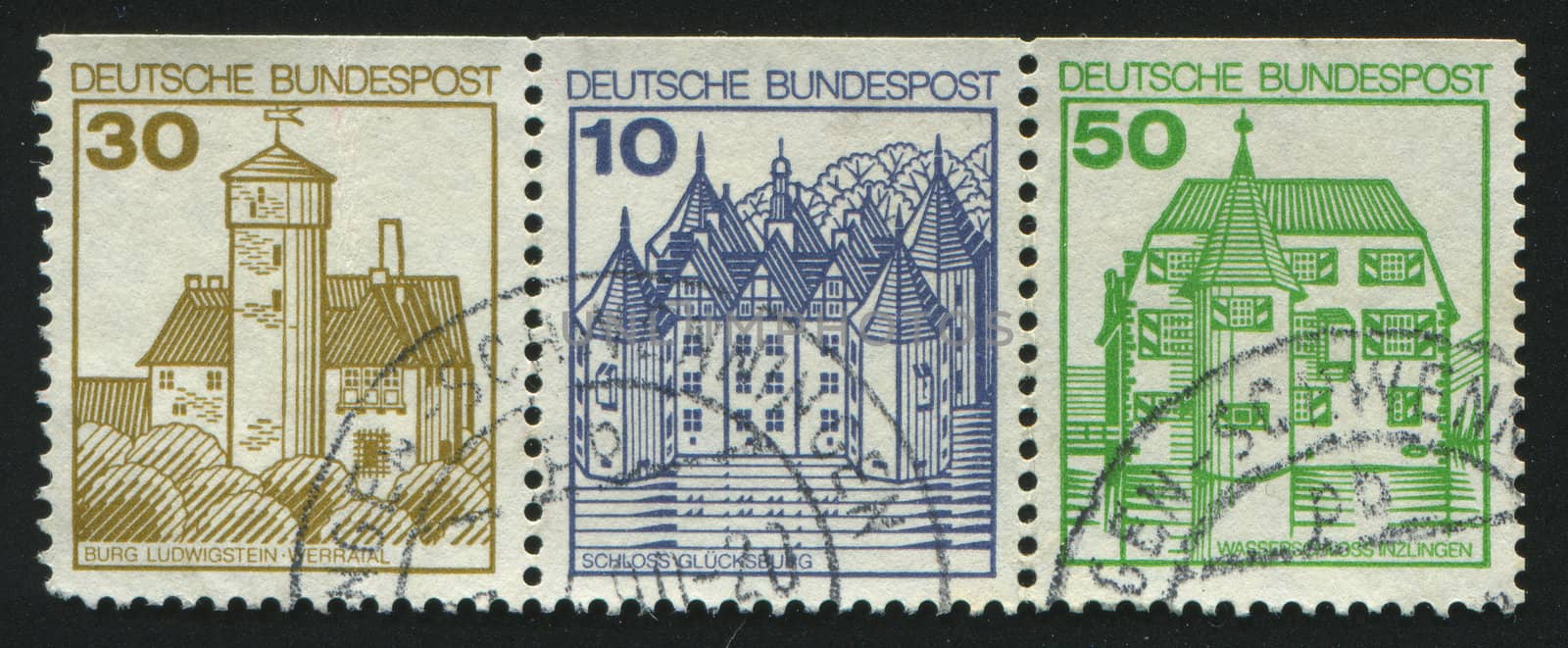 GERMANY  - CIRCA 1977: stamp printed by Germany, shows old castle, circa 1977.
