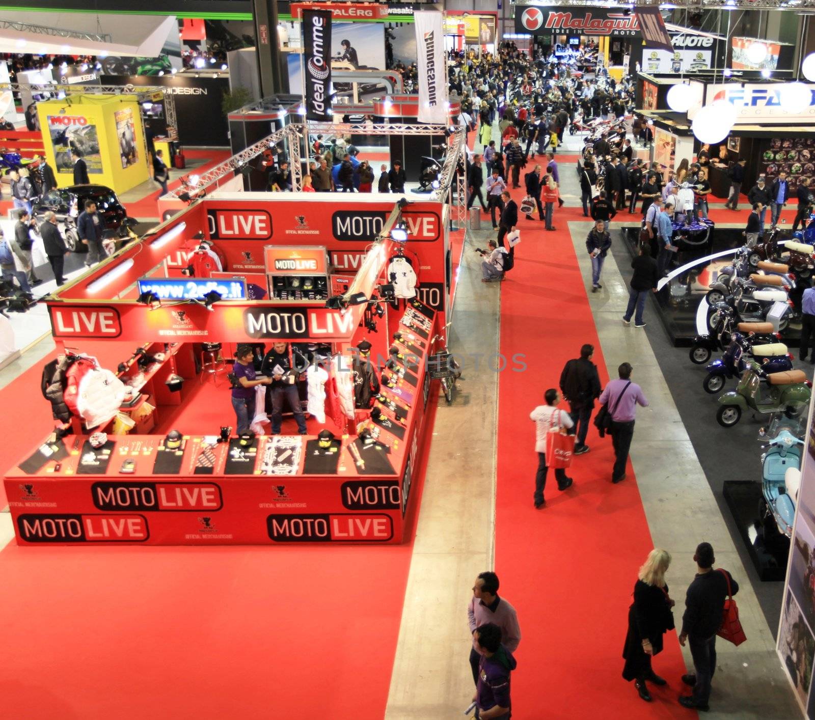 Motolive exhibition area at EICMA, International Motorcycle Exhibition in Milan, Italy.