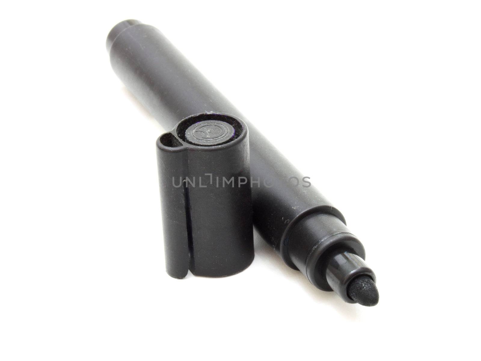 black marker with cap isolated on white background