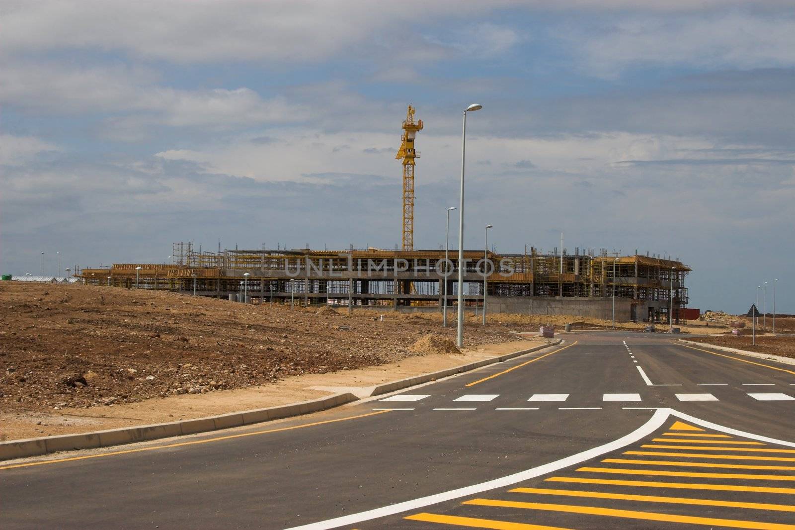 Road Leading to a new industrial construction site