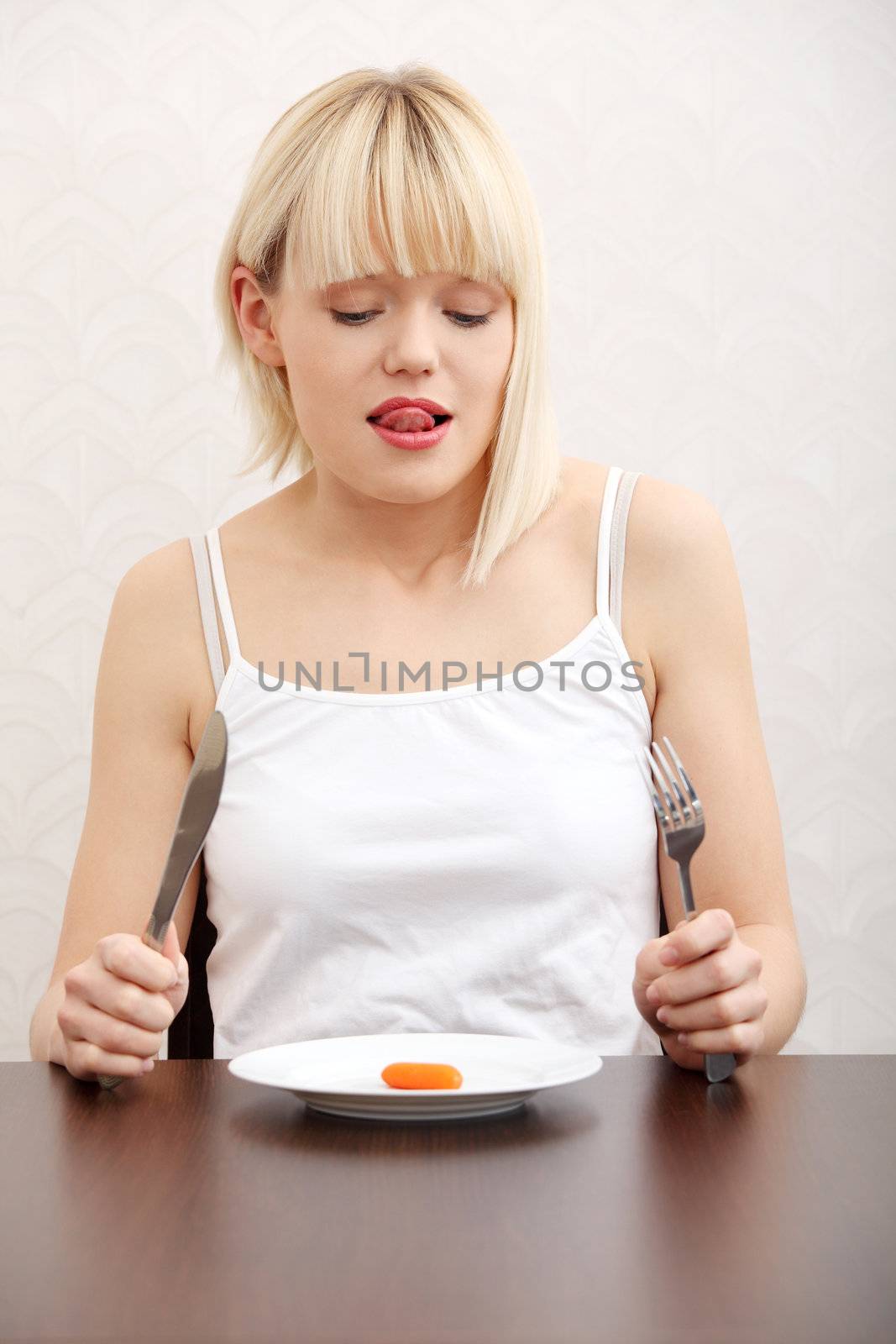 Beautiful woman and carrot . by BDS