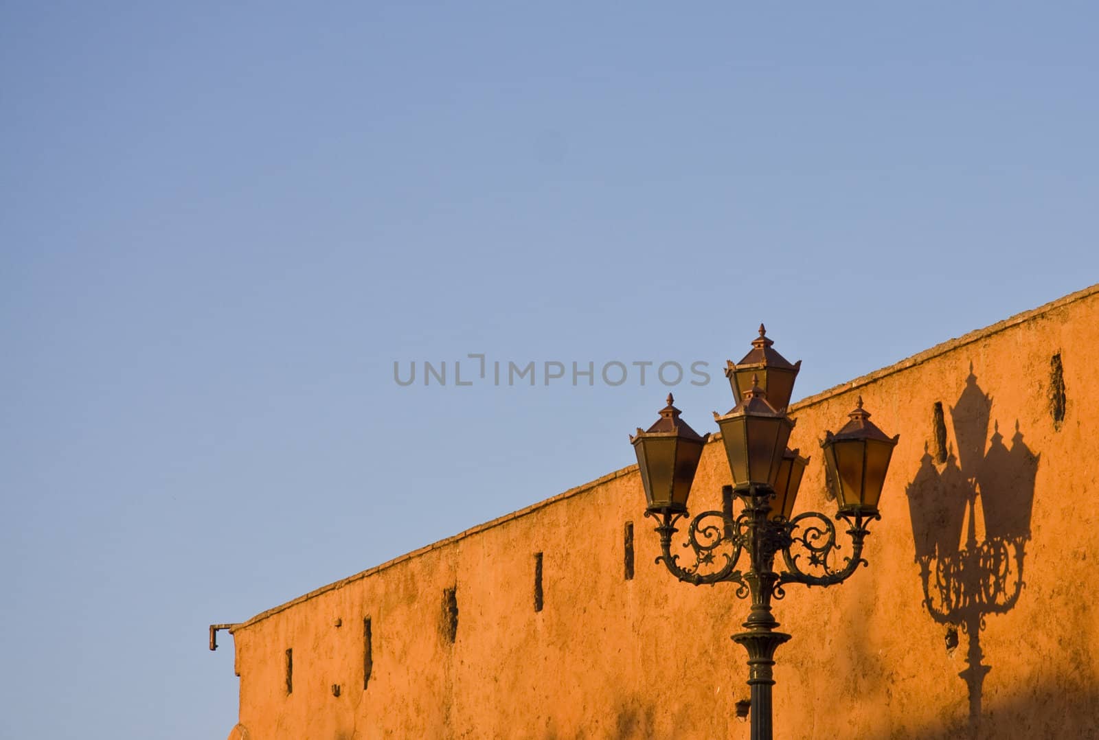 Lamp and shadow, Marrakech, Morocco