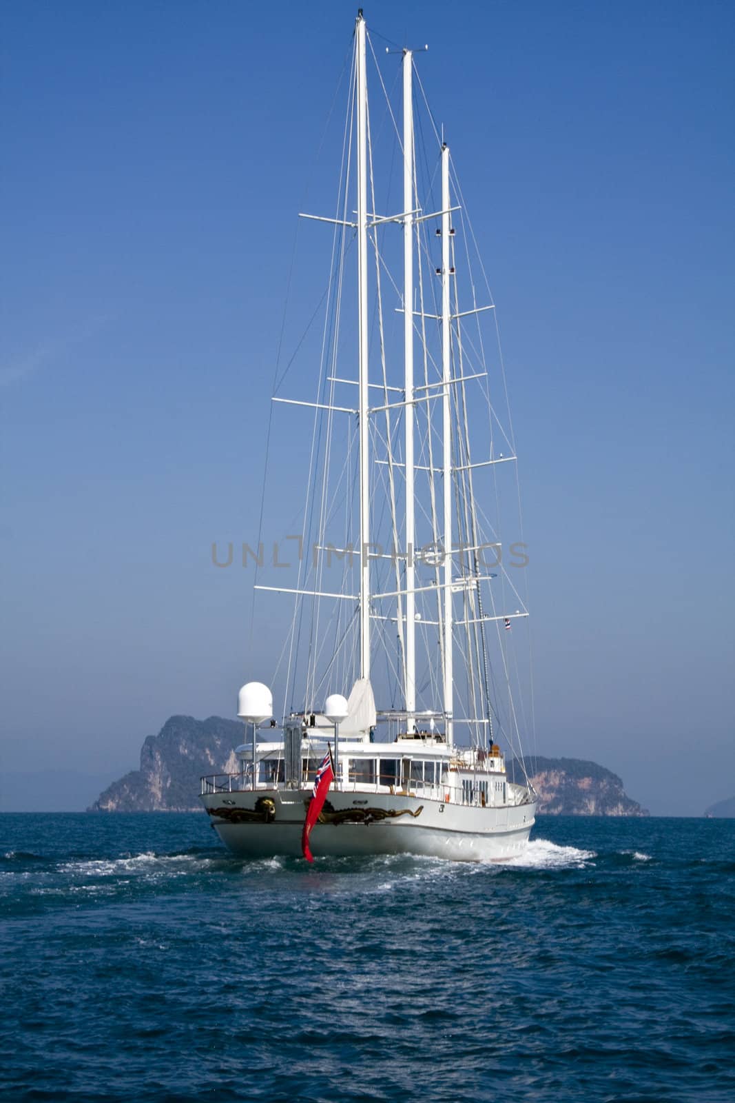 Superyact sailing in Krabi province, Thailand