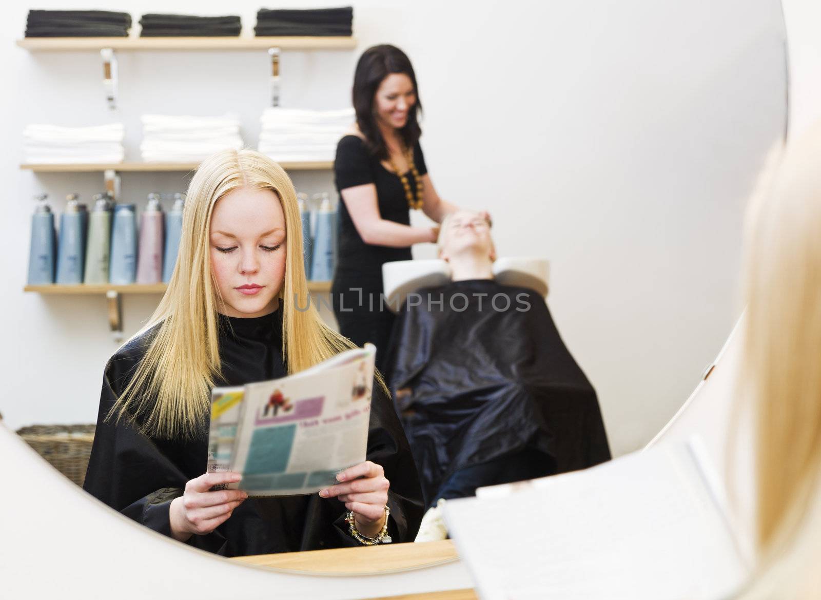 Young girl waiting at the Beauty Spa