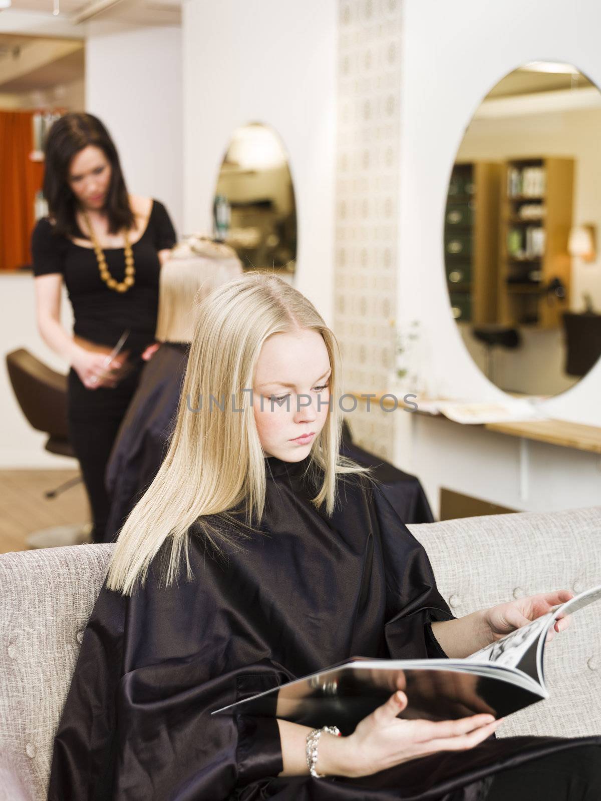 Young girl waiting at the Beauty Spa