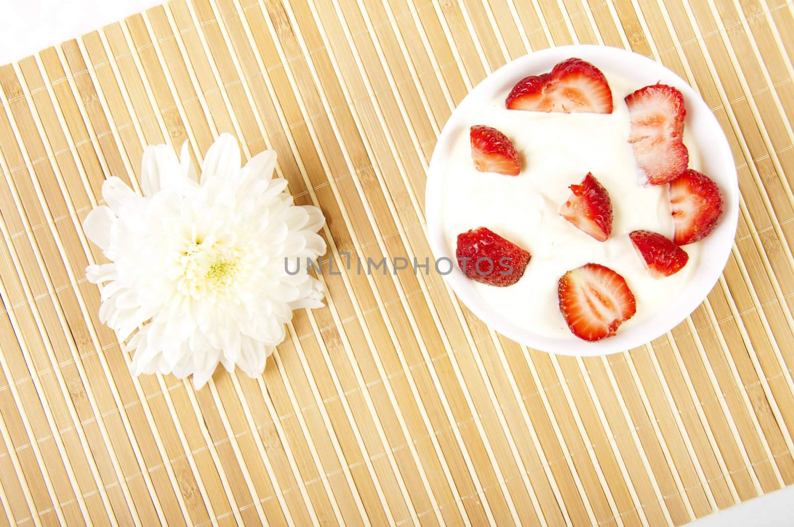 light Breakfast: Berries on a bamboo table