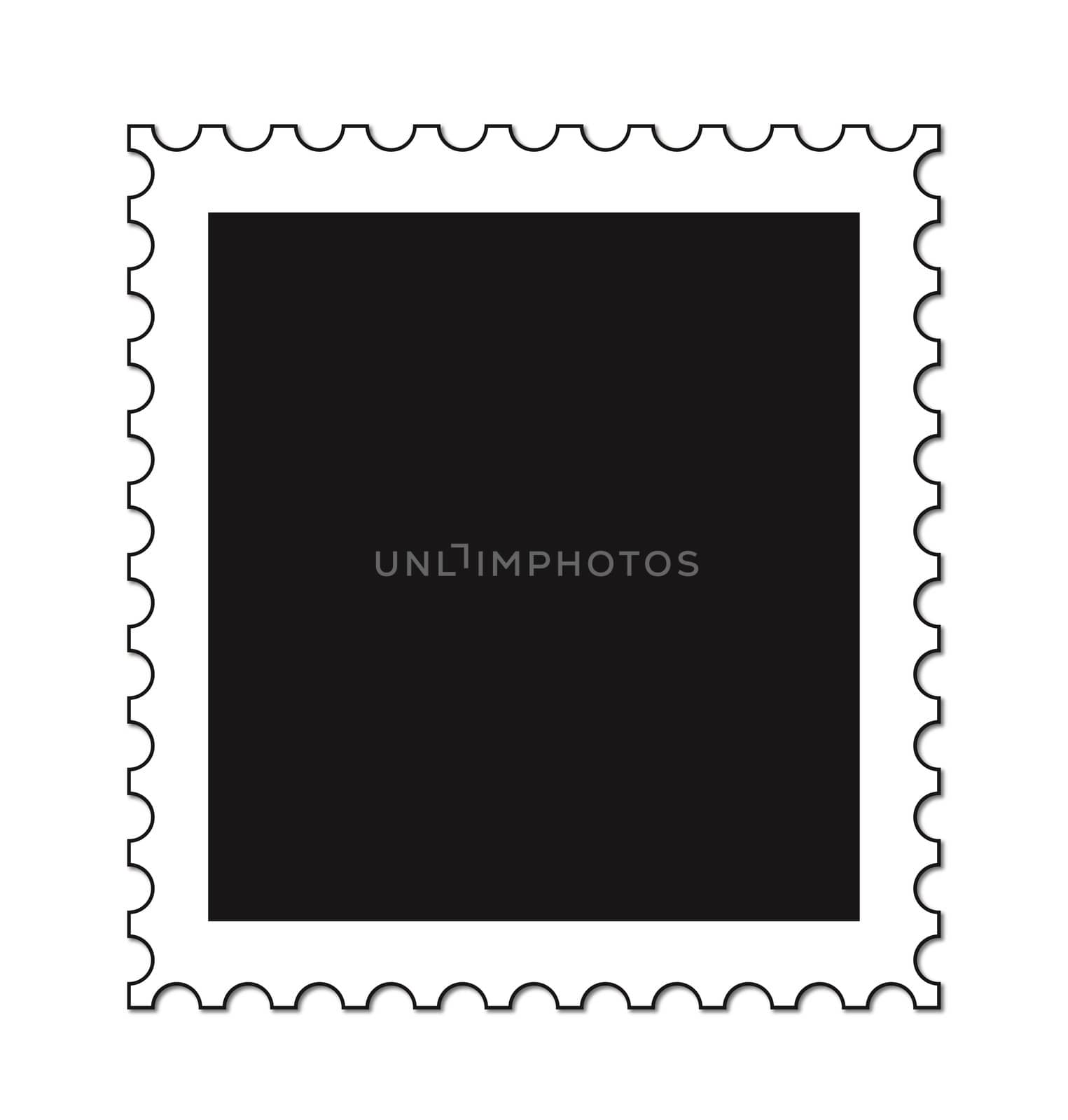 An empty stamp isolated on a white background