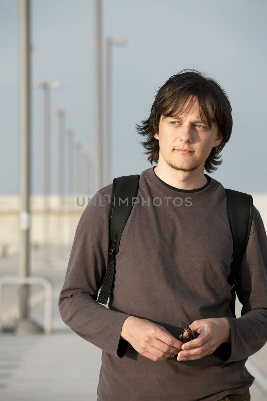 Portrait of a young man in an urban environment