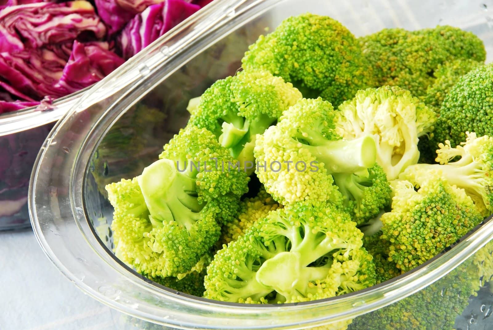 Colorful vegetables in steamer by simply
