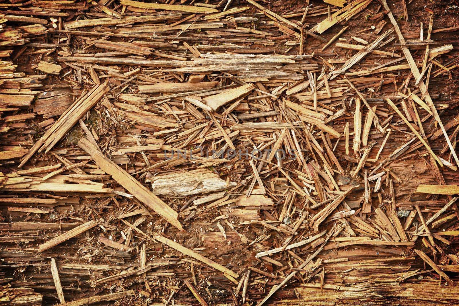 Rotten brown chips - the natural background