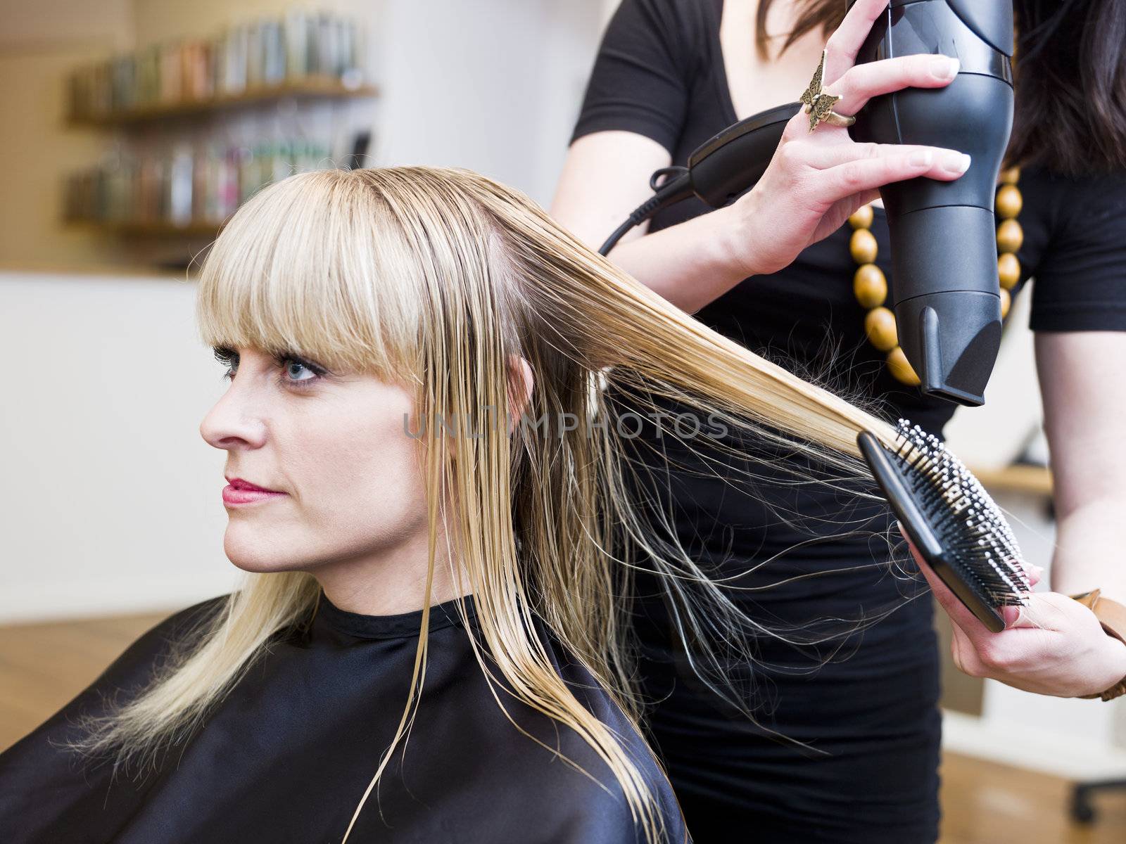 Blond woman at the Hair Salon