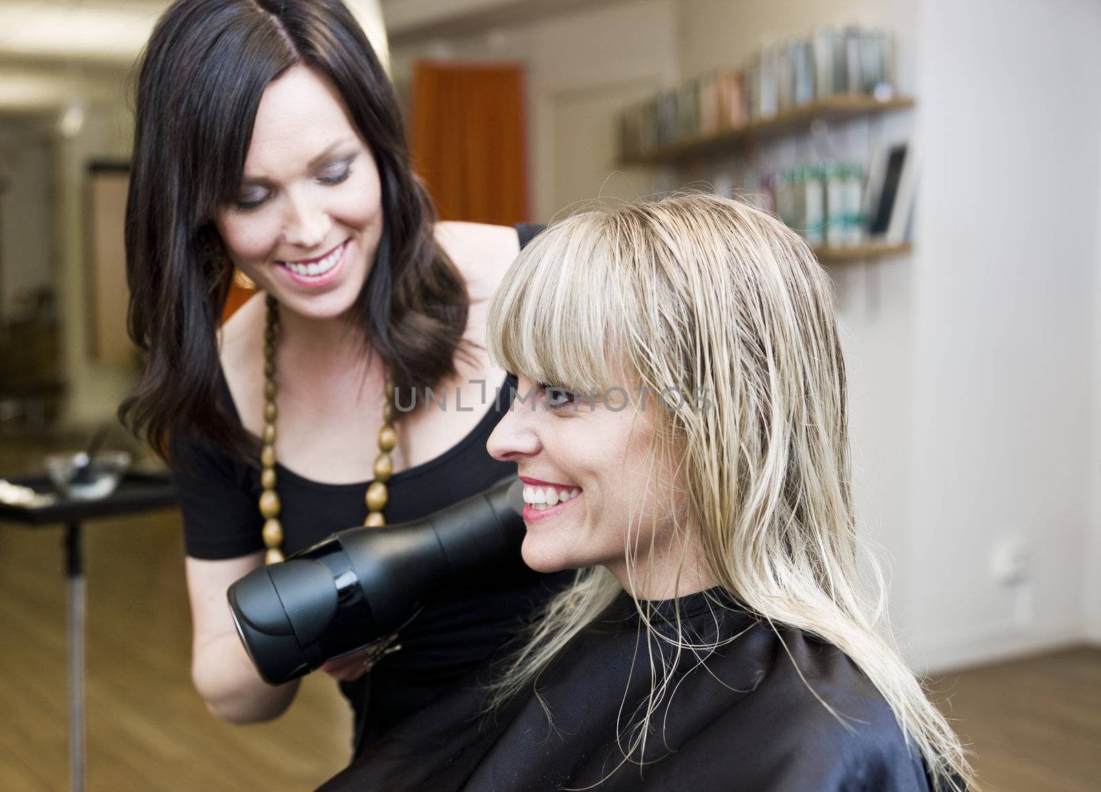 Blond woman at the Hair Salon