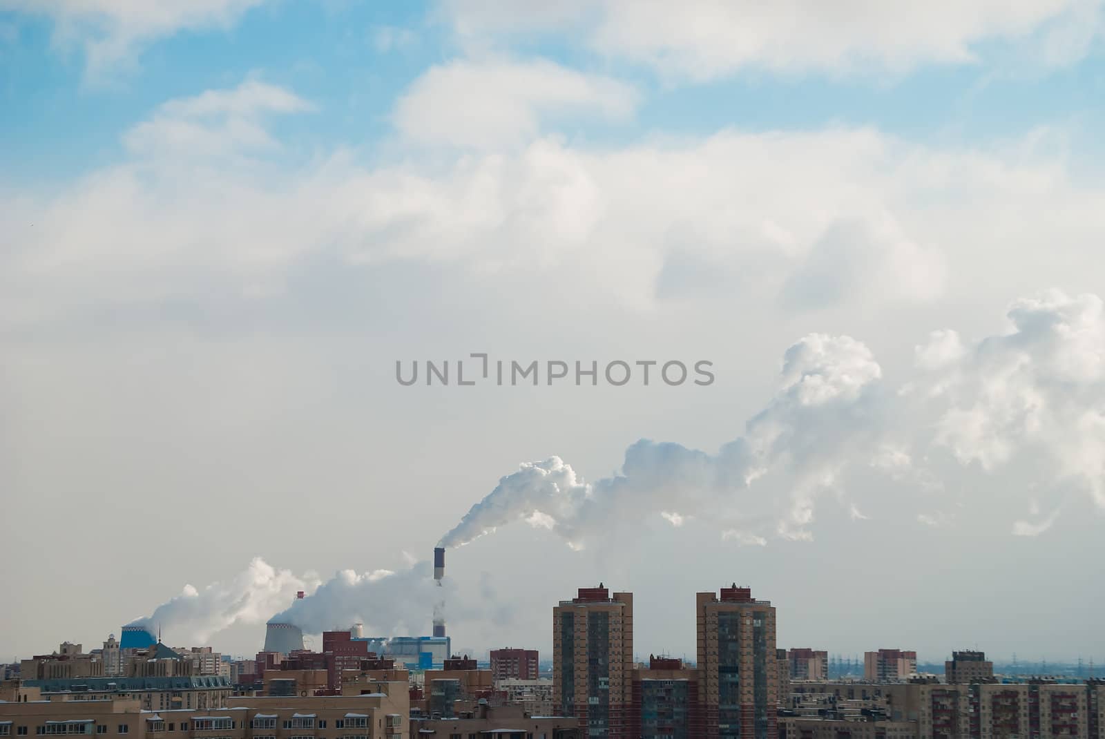 white smoke over of city by ctermit